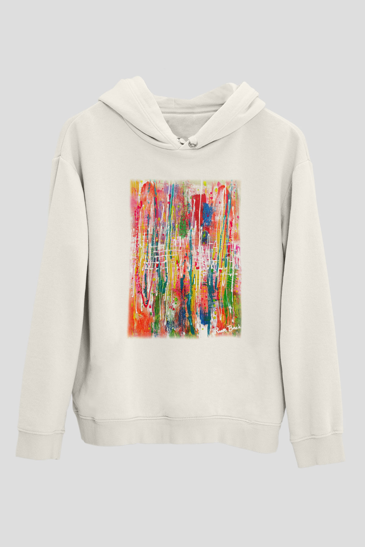 Ekspresyonizm Beyaz Unisex Kapşonlu Sweatshirt