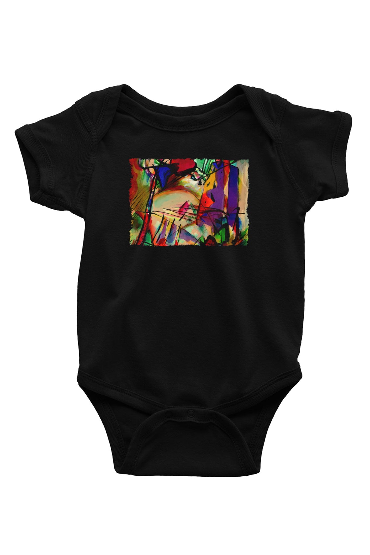 Ekspresyonizm Siyah Bebek Body - Zıbın