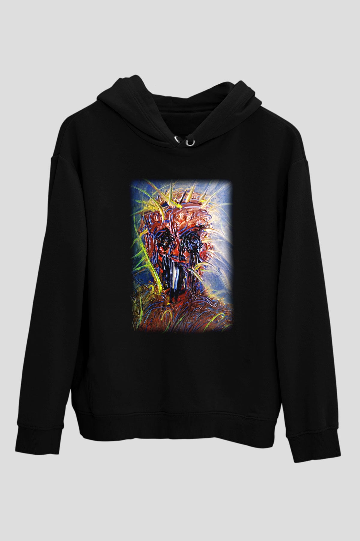 Ekspresyonizm Siyah Unisex Hoodie