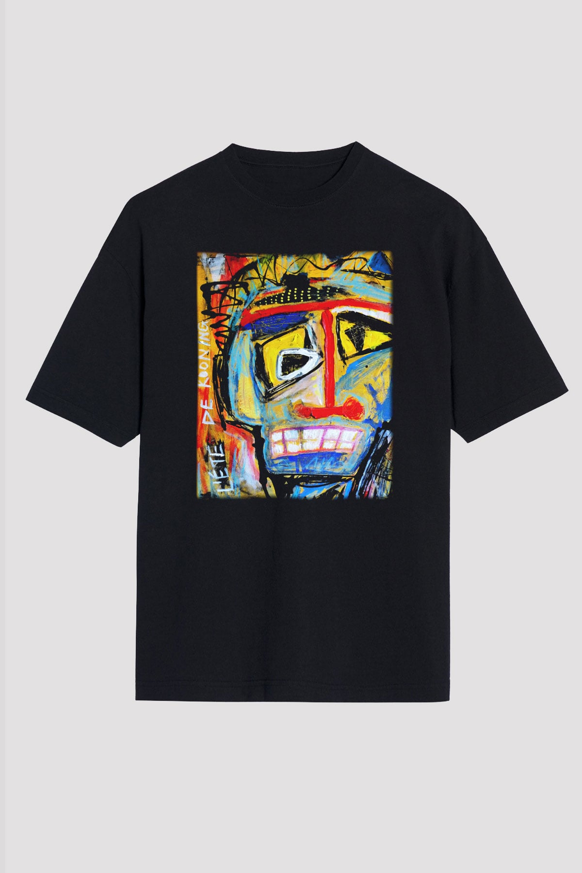 Ekspresyonizm Siyah Unisex Oversize Tişört T-Shirt
