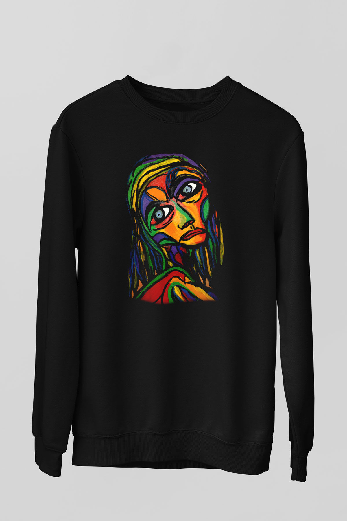 Ekspresyonizm Siyah Unisex Sweatshirt