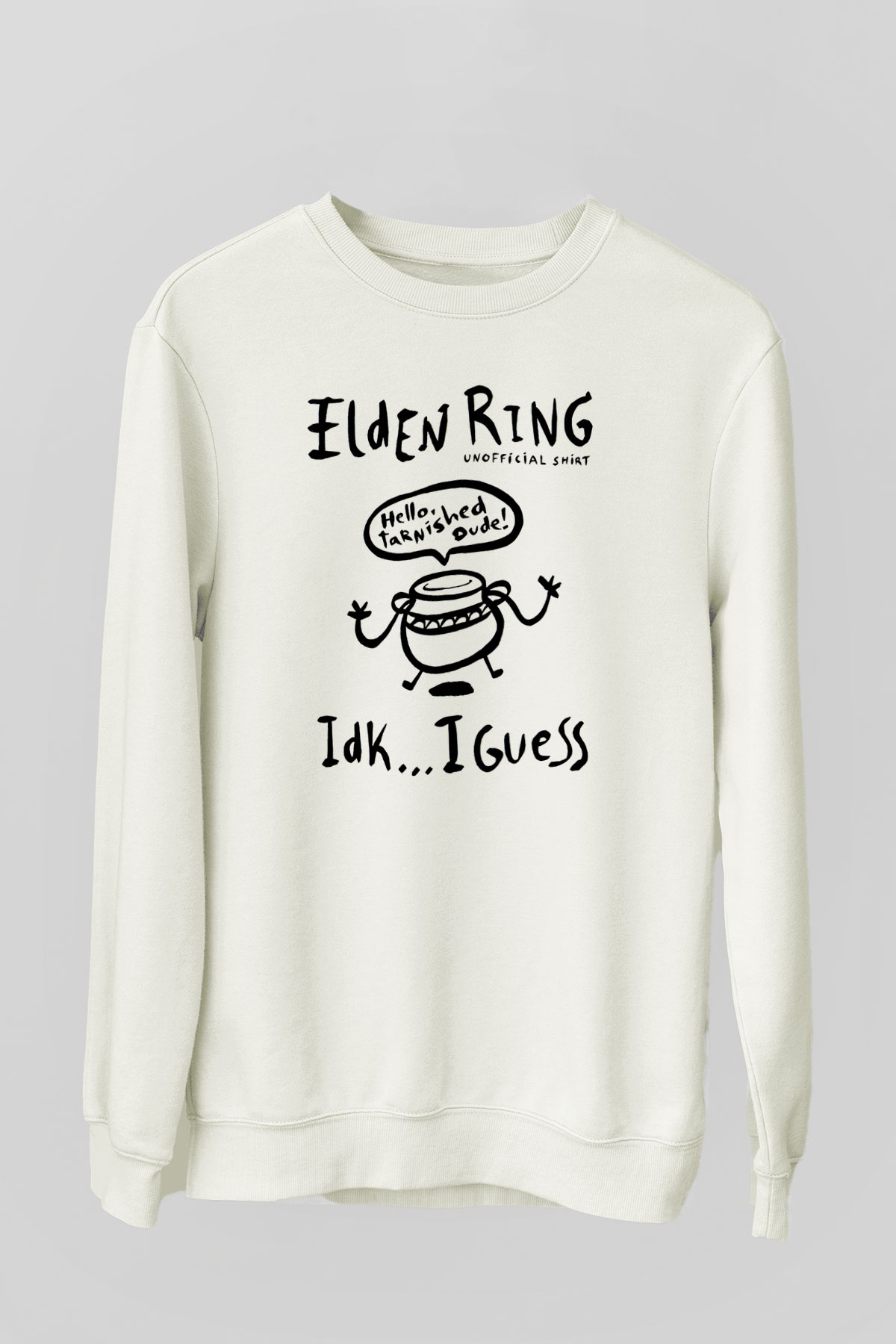 Elden Ring Baskılı Beyaz Unisex Sweatshirt