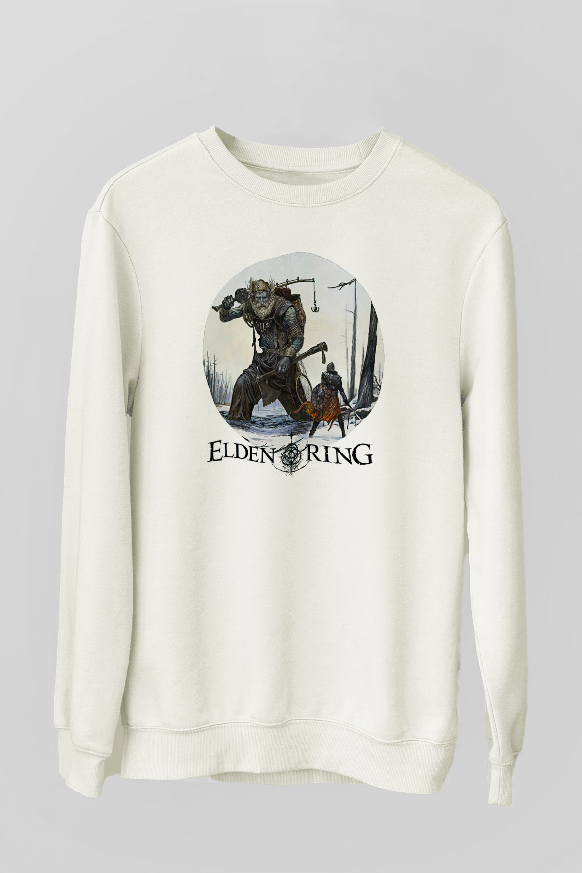 Elden Ring Baskılı Beyaz Unisex Sweatshirt