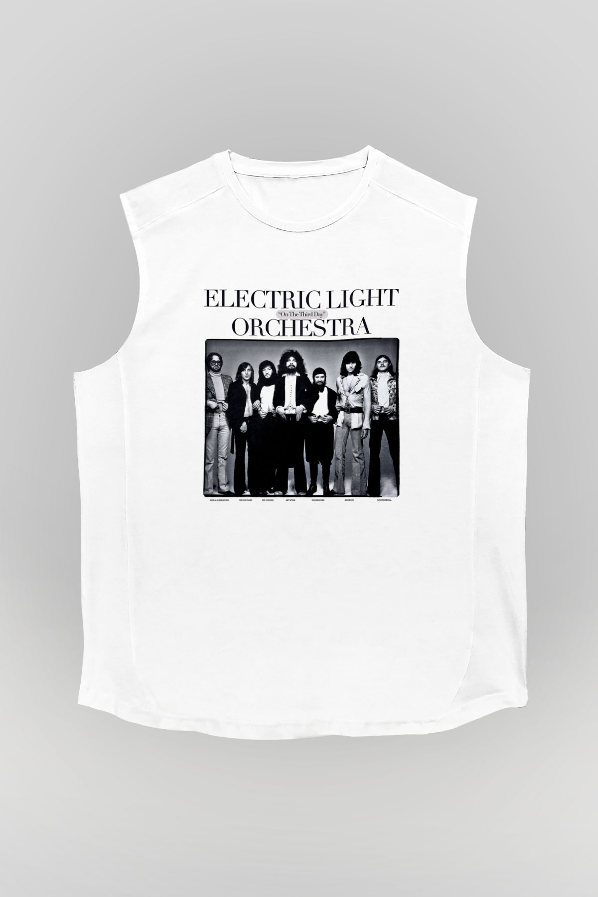 Electric Light Orchestra Baskılı Unisex Beyaz Kolsuz Tişört