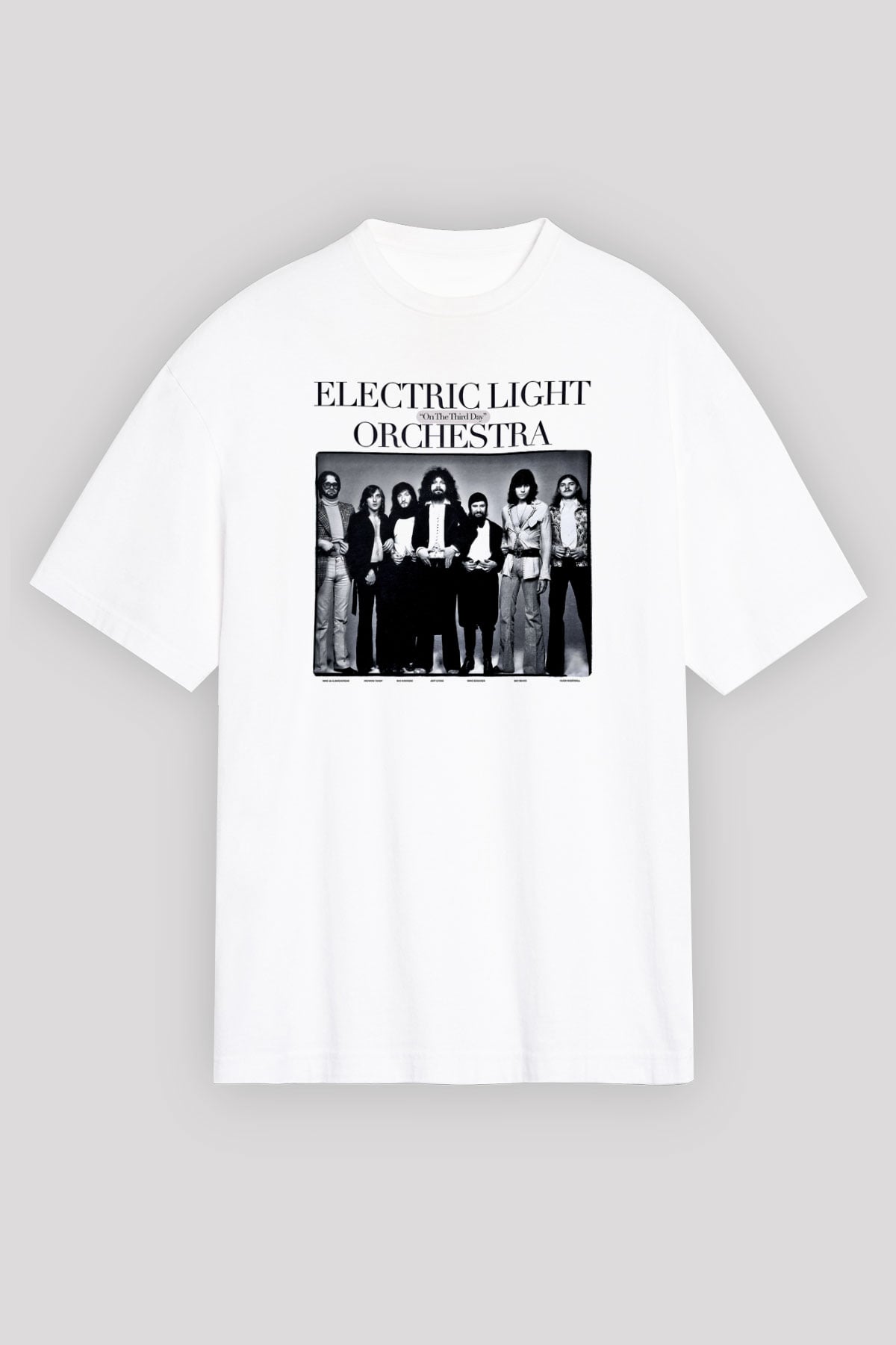 Electric Light Orchestra Baskılı Unisex Beyaz Oversize Tişört