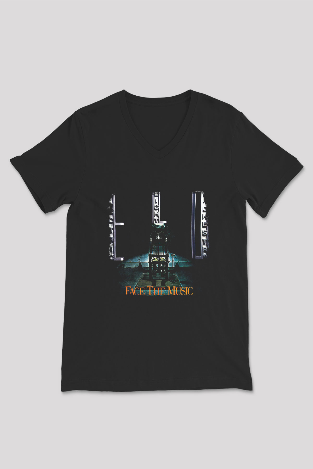 Electric Light Orchestra Baskılı Unisex Siyah V Yaka Tişört