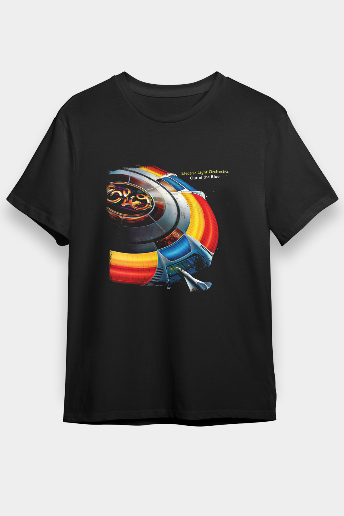 Electric Light Orchestra Baskılı Unisex Siyah Tişört