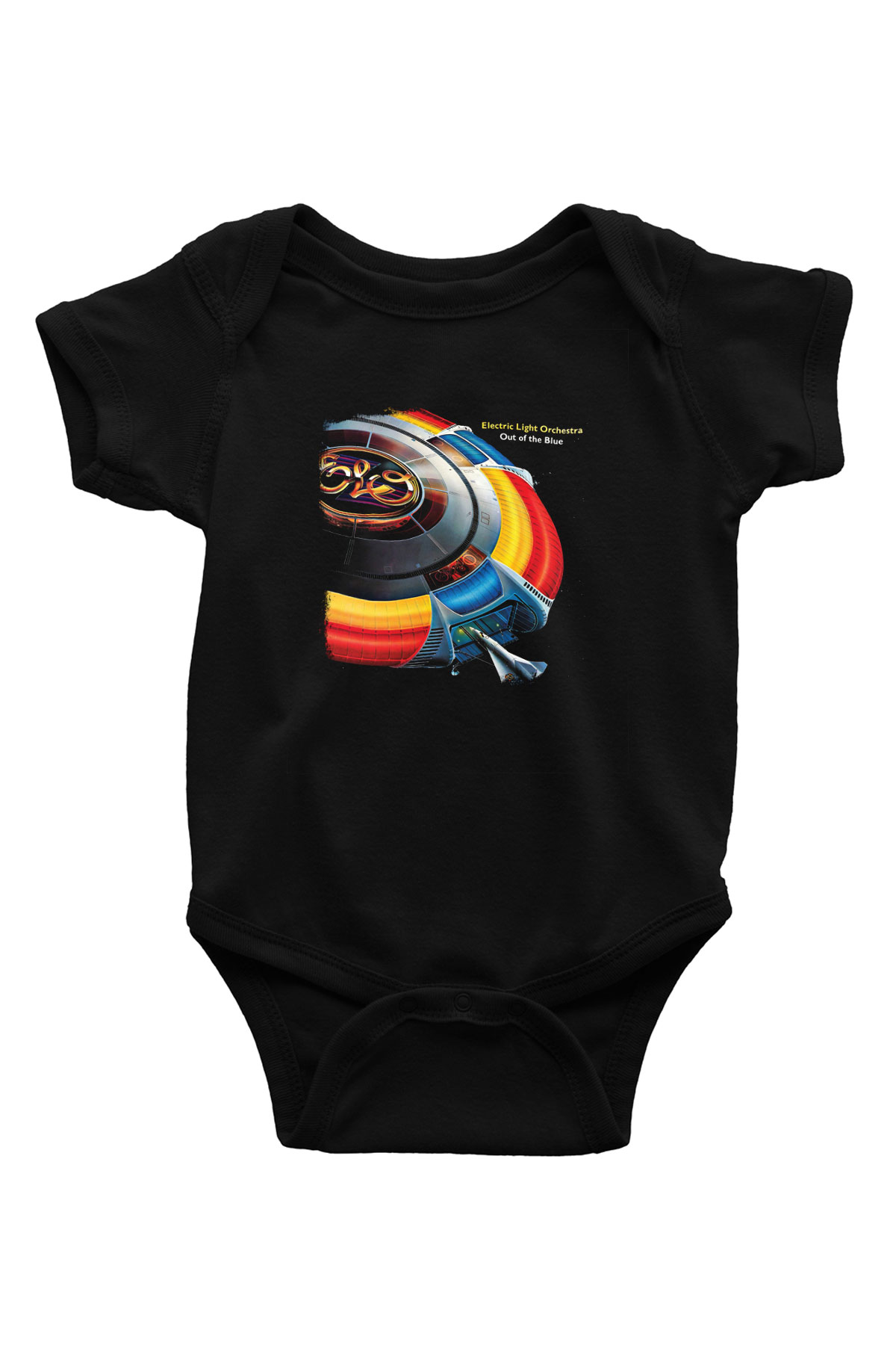 Electric Light Orchestra Baskılı Unisex Siyah Bebek Body - Zıbın