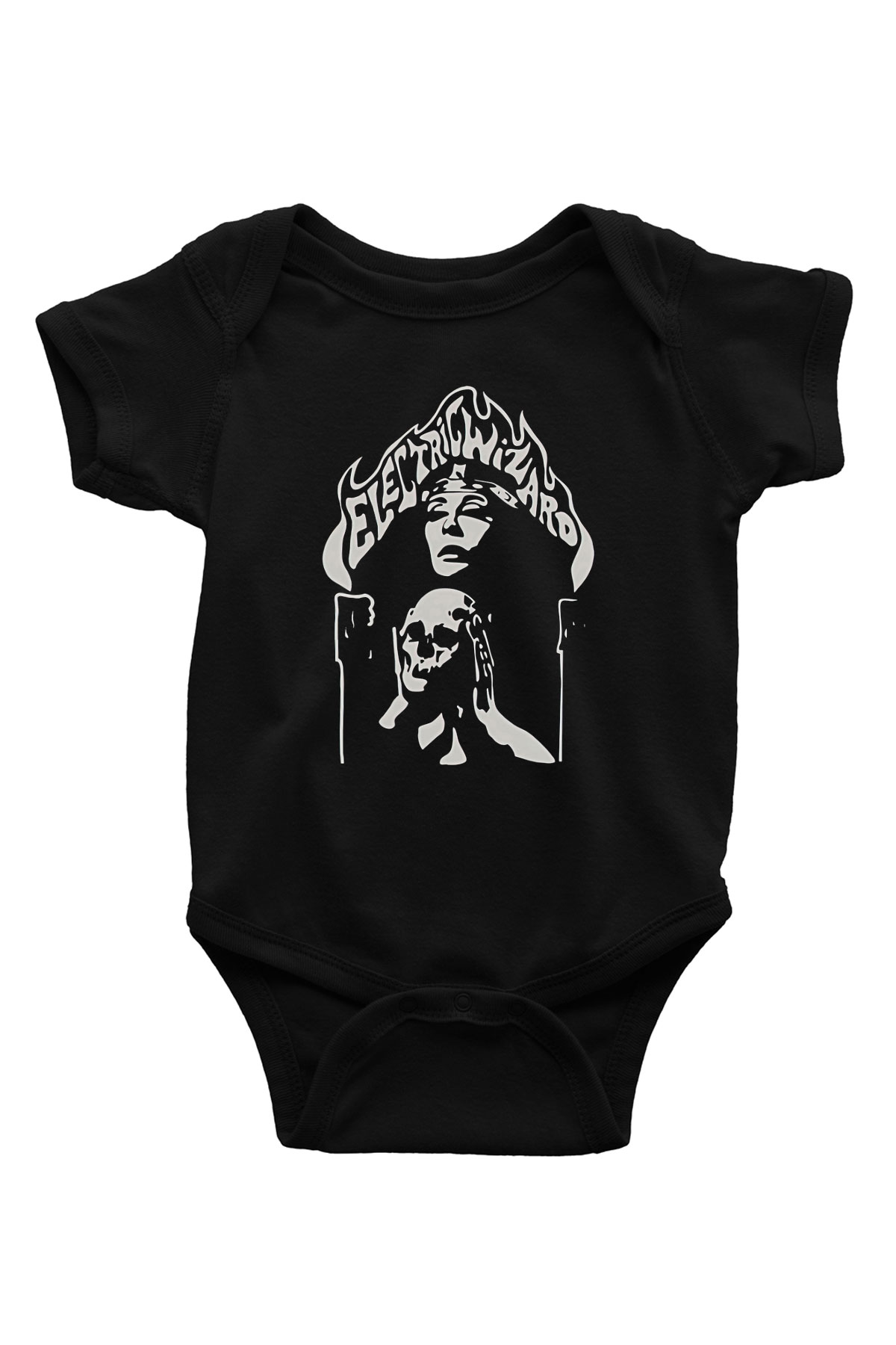 Electric Wizard Baskılı Unisex Siyah Bebek Body - Zıbın