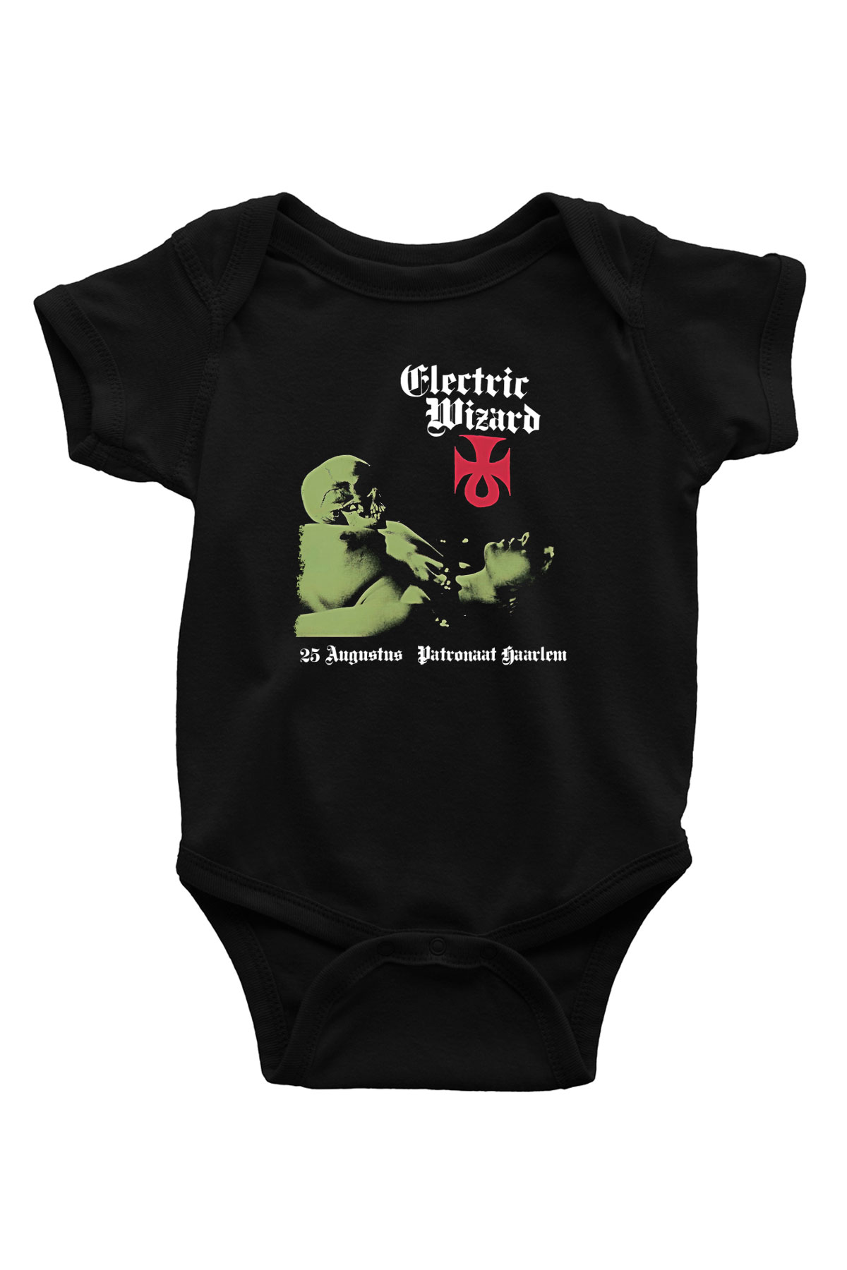 Electric Wizard Baskılı Unisex Siyah Bebek Body - Zıbın