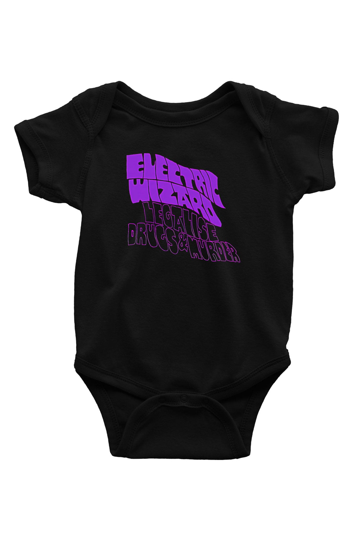 Electric Wizard Baskılı Unisex Siyah Bebek Body - Zıbın