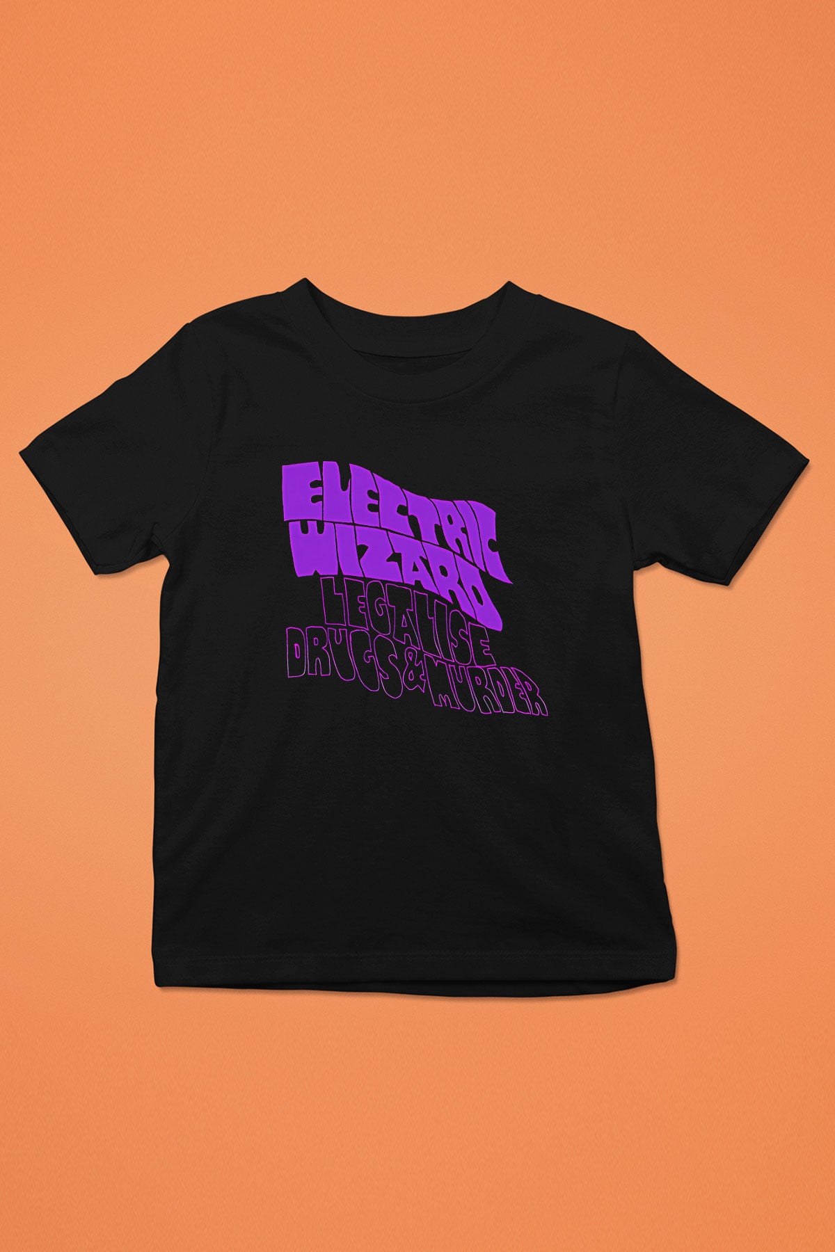 Electric Wizard Baskılı Unisex Siyah Çocuk Tişört - Tshirt