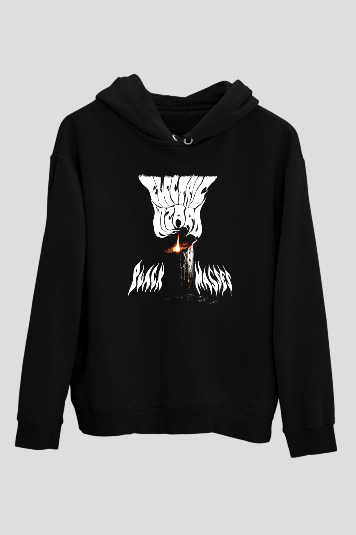 Electric Wizard Baskılı Unisex Siyah Kapüşonlu Sweatshirt