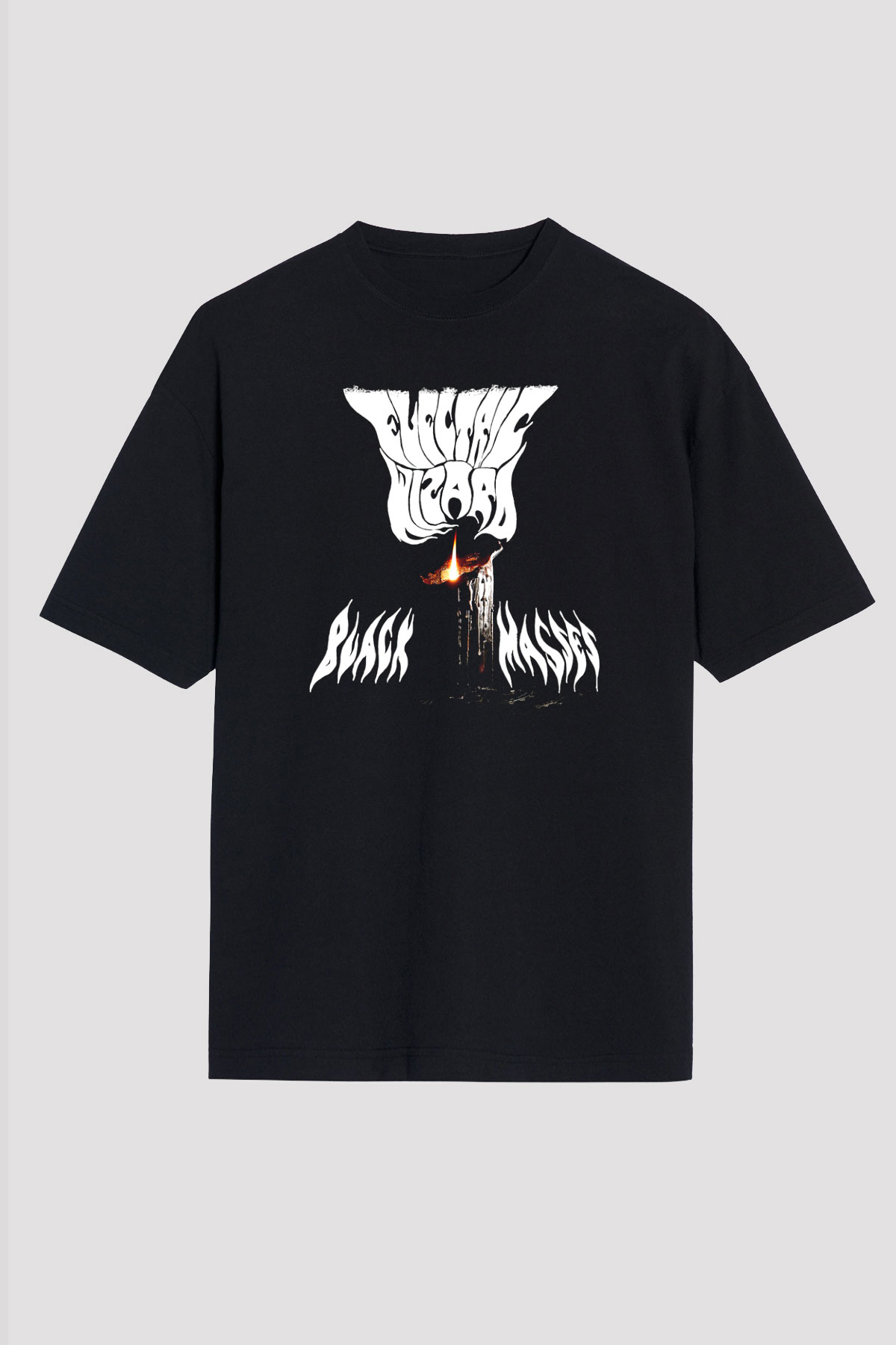 Electric Wizard Baskılı Unisex Siyah Oversize Tişört - Tshirt