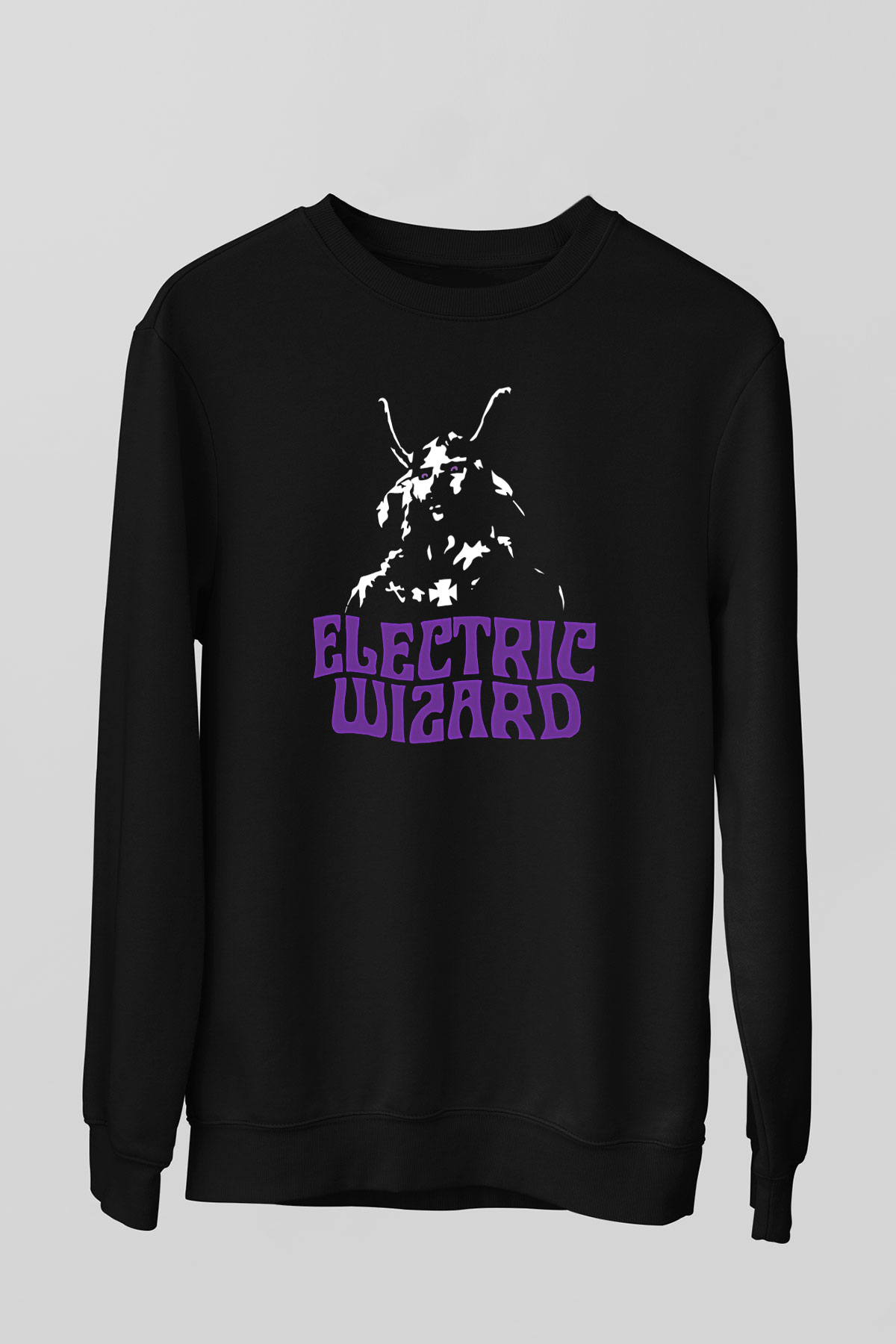 Electric Wizard Baskılı Unisex Siyah Sweatshirt