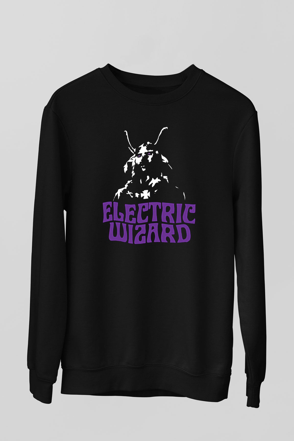 Electric Wizard Baskılı Unisex Siyah Sweatshirt