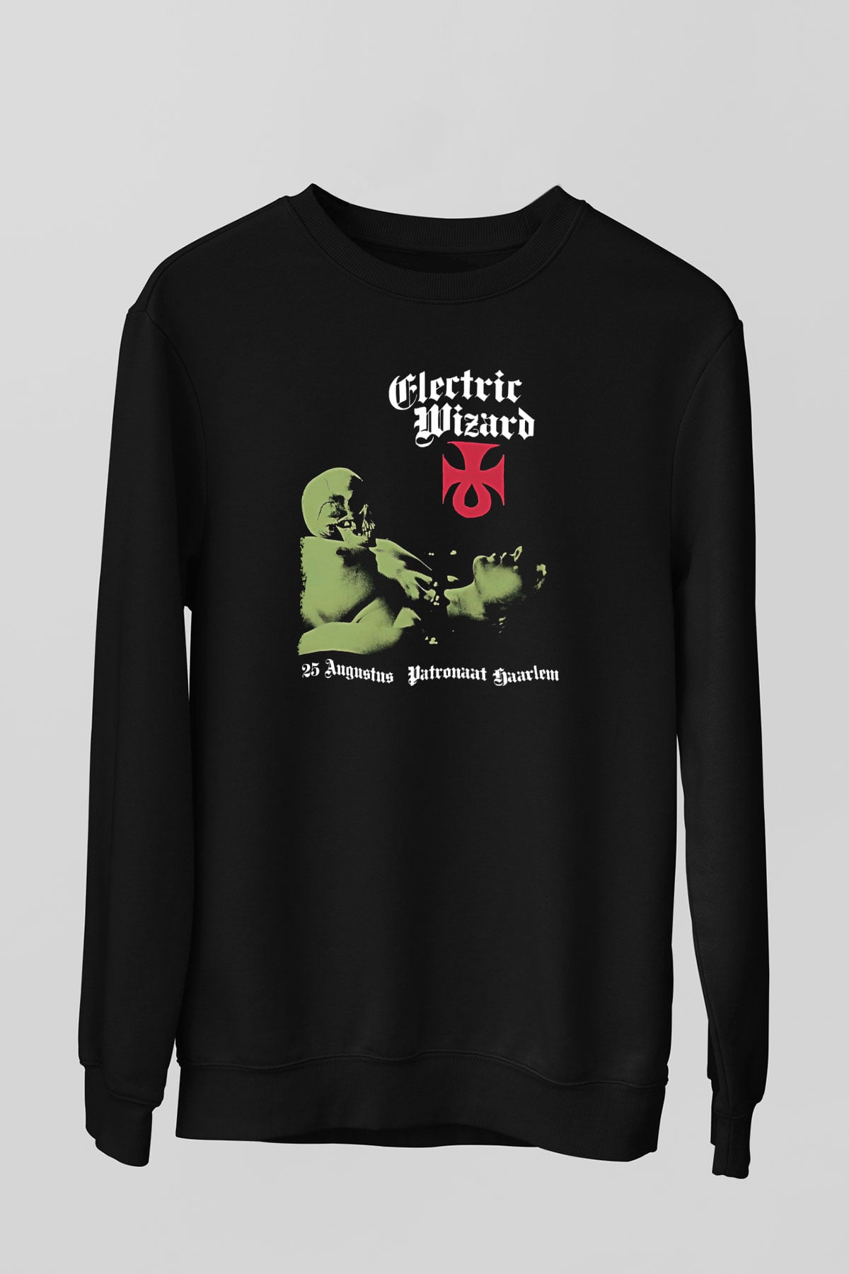 Electric Wizard Baskılı Unisex Siyah Sweatshirt