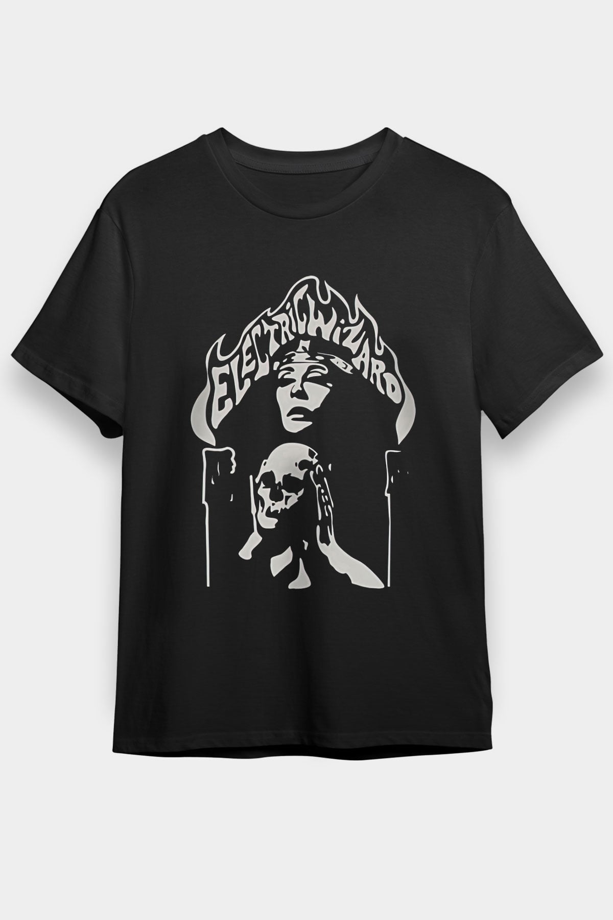 Electric Wizard Baskılı Unisex Siyah Tişört - Tshirt