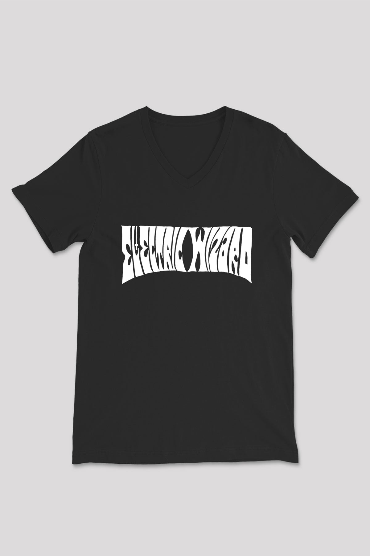Electric Wizard Baskılı Unisex Siyah V Yaka Tişört - Tshirt