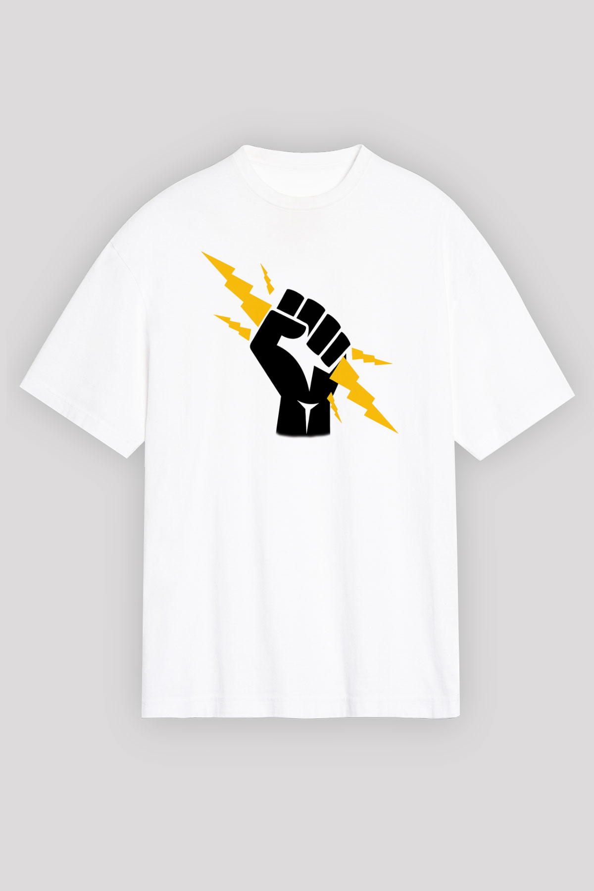 Elektrikçi Beyaz Unisex Oversize Tişört T-Shirt
