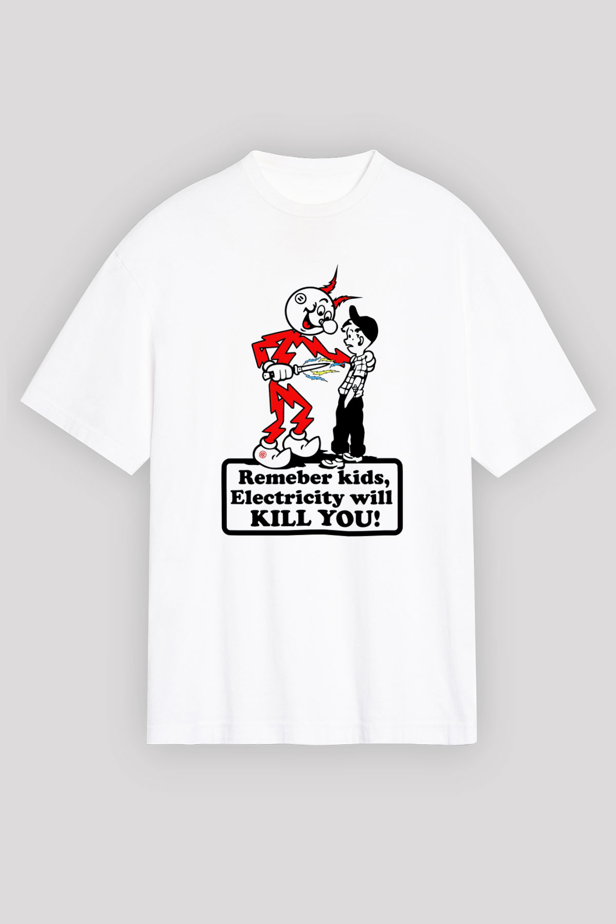 Elektrikçi Beyaz Unisex Tişört T-Shirt - TişörtFabrikası