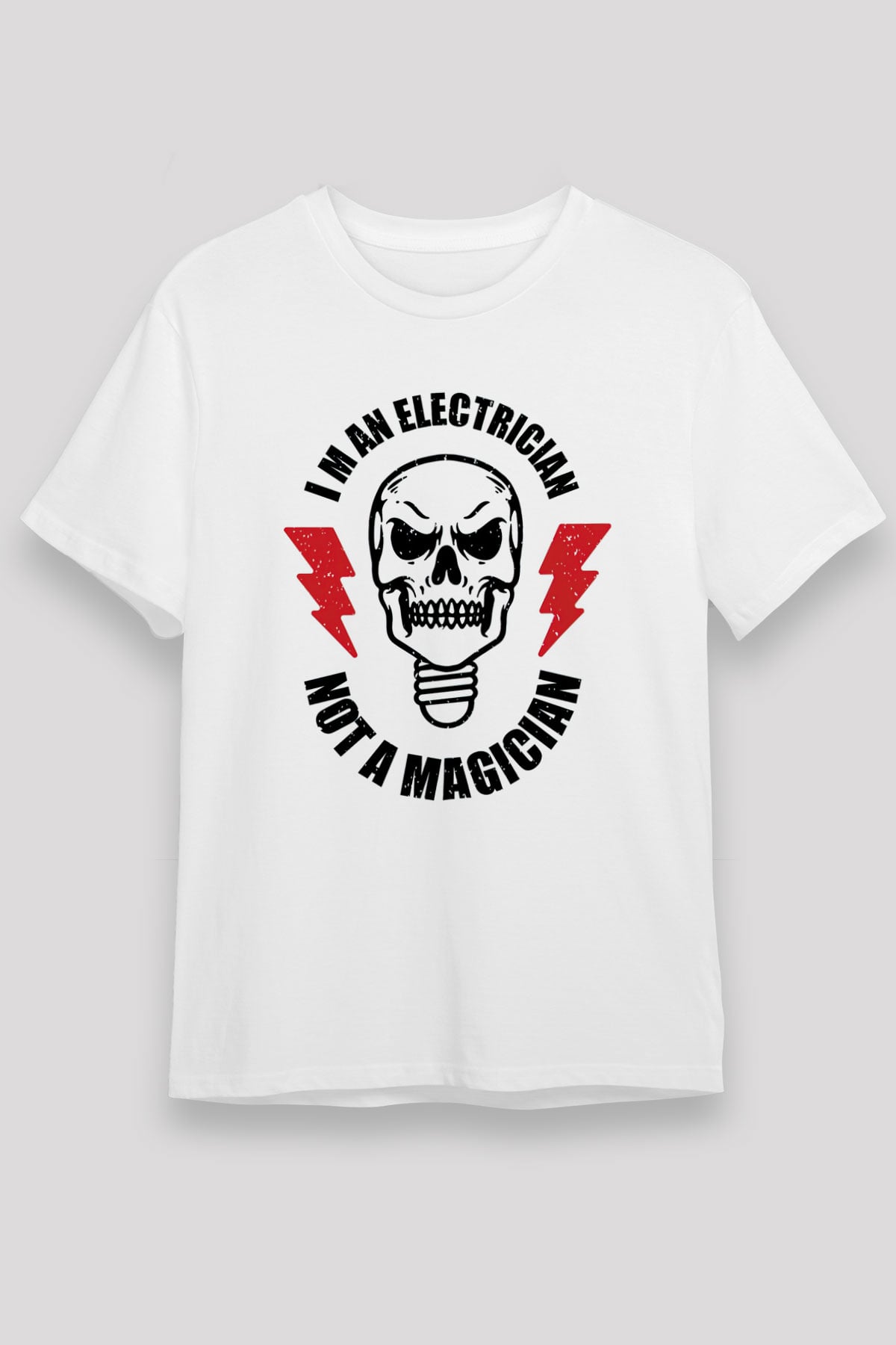 Elektrikçi Beyaz Unisex Tişört T-Shirt - TişörtFabrikası