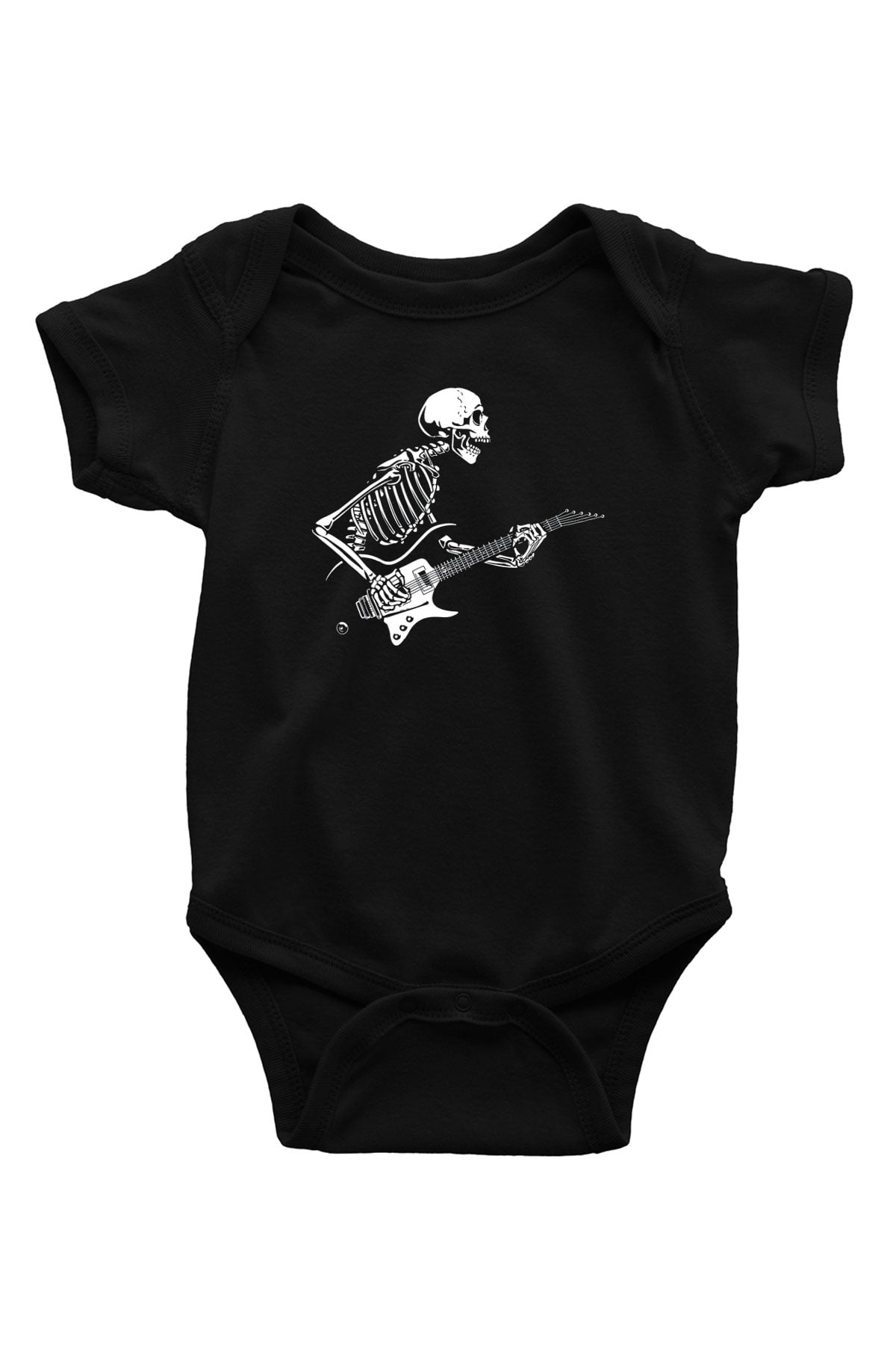 Elektro Gitar Baskılı Unisex Siyah Bebek Body - Zıbın