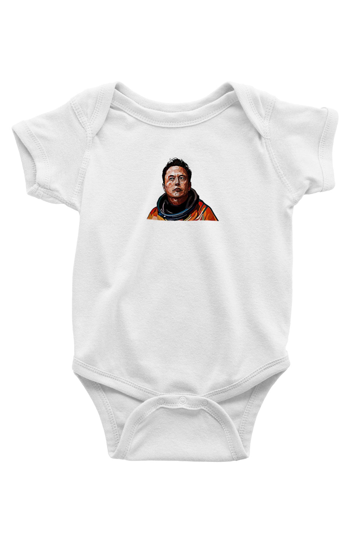 Elon Musk Baskılı Beyaz Unisex Bebek Body - Zıbın