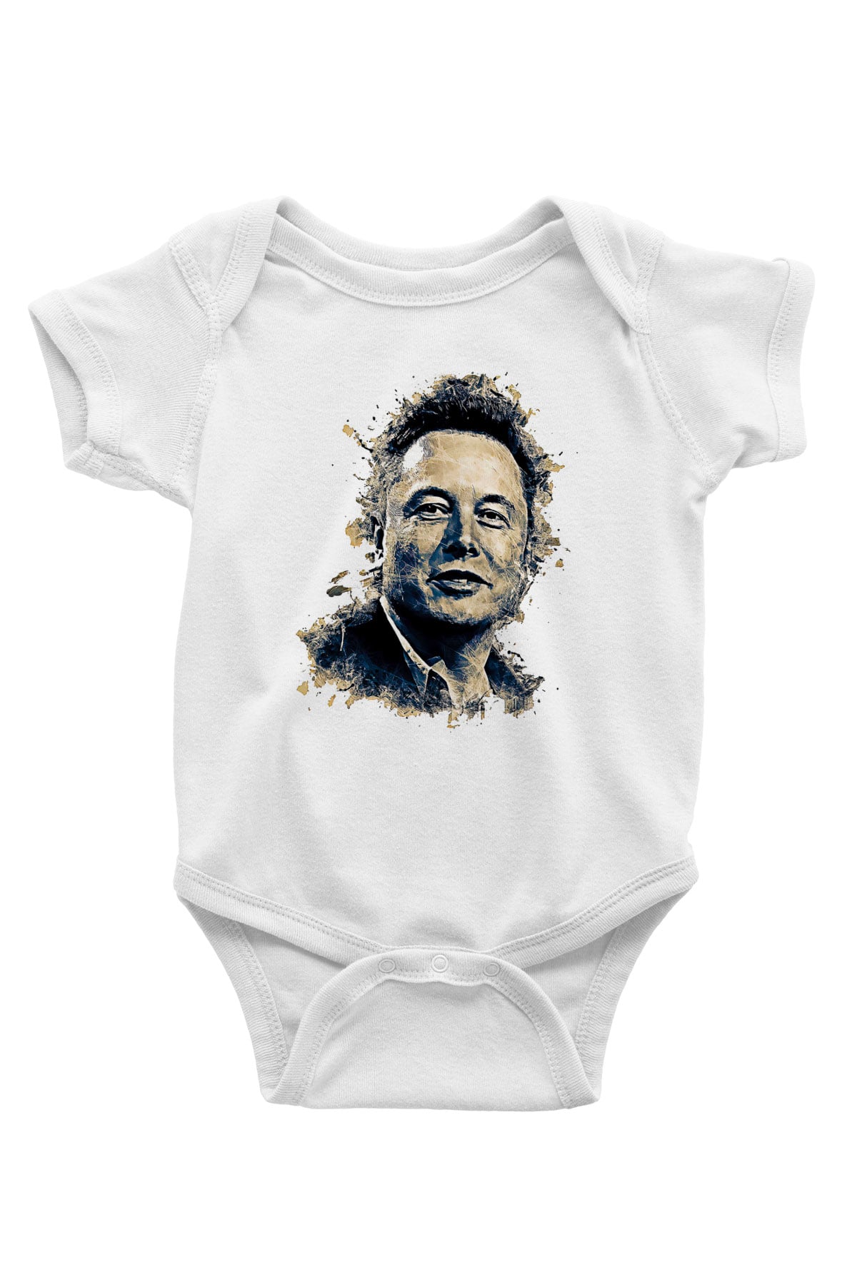 Elon Musk Baskılı Beyaz Unisex Bebek Body - Zıbın