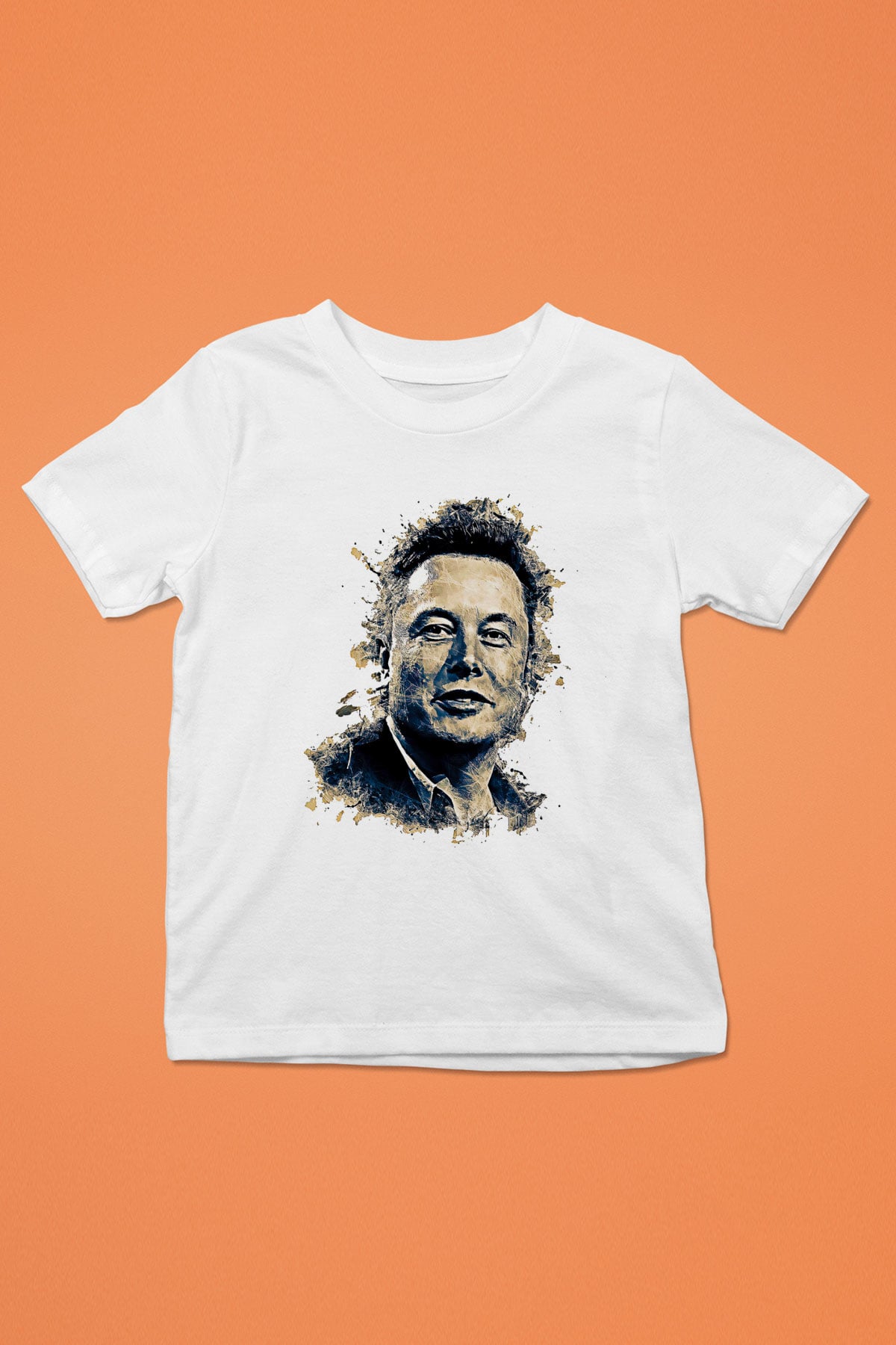 Elon Musk Baskılı Beyaz Unisex Beyaz Çocuk Tişört - Tshirt