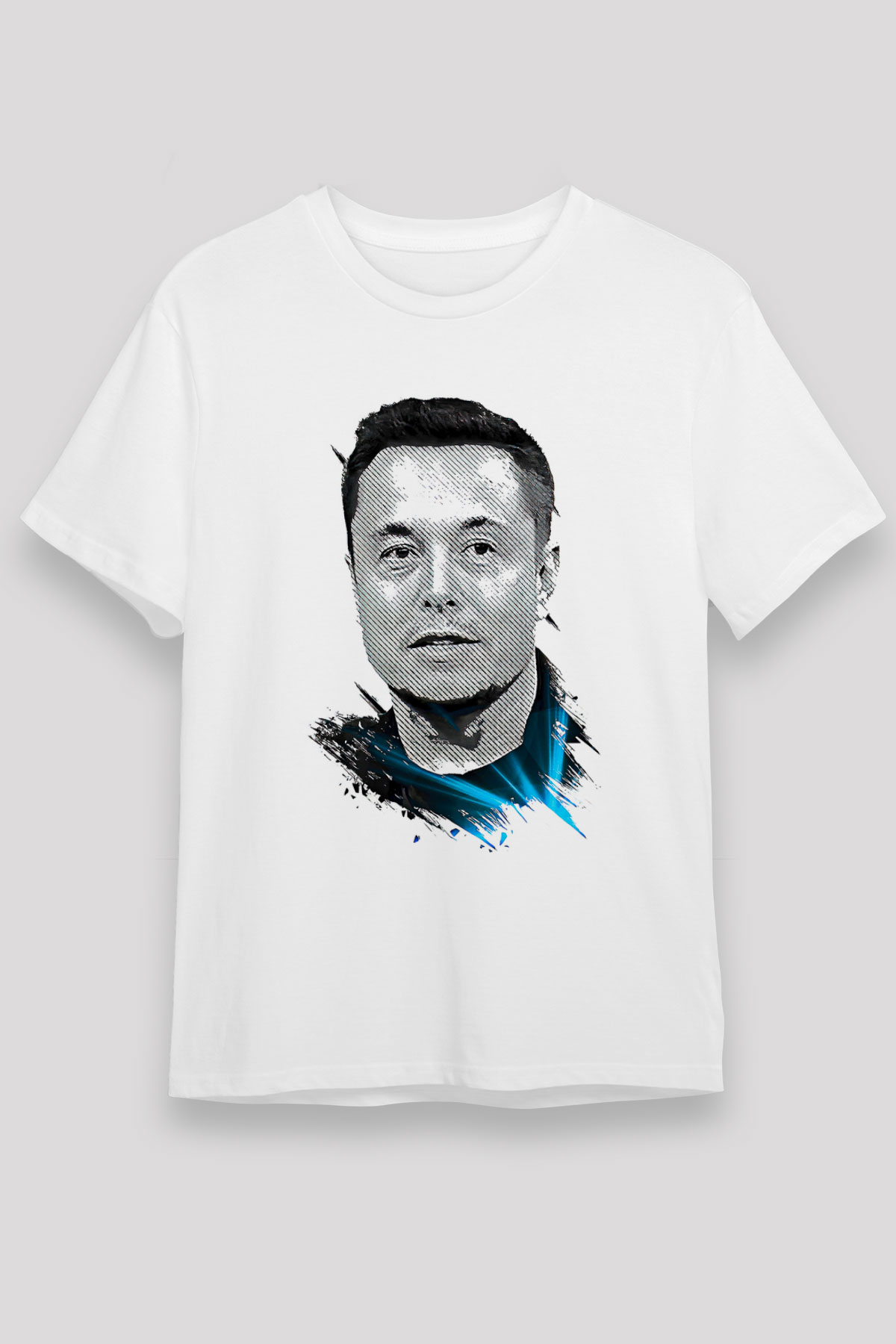 Elon Musk Baskılı Unisex Beyaz Tişört - Tshirt
