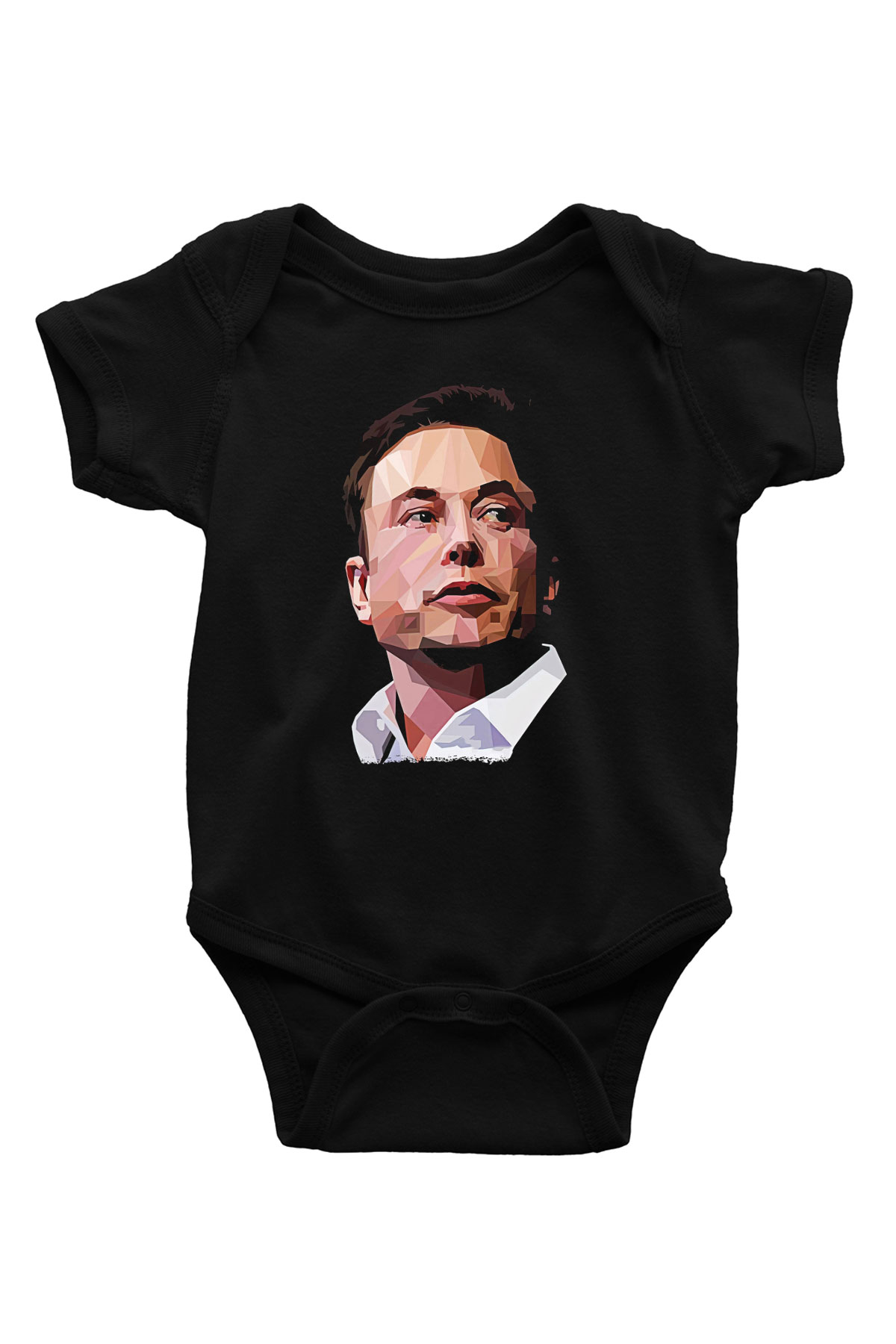 Elon Musk Baskılı Unisex Siyah Bebek Body - Zıbın