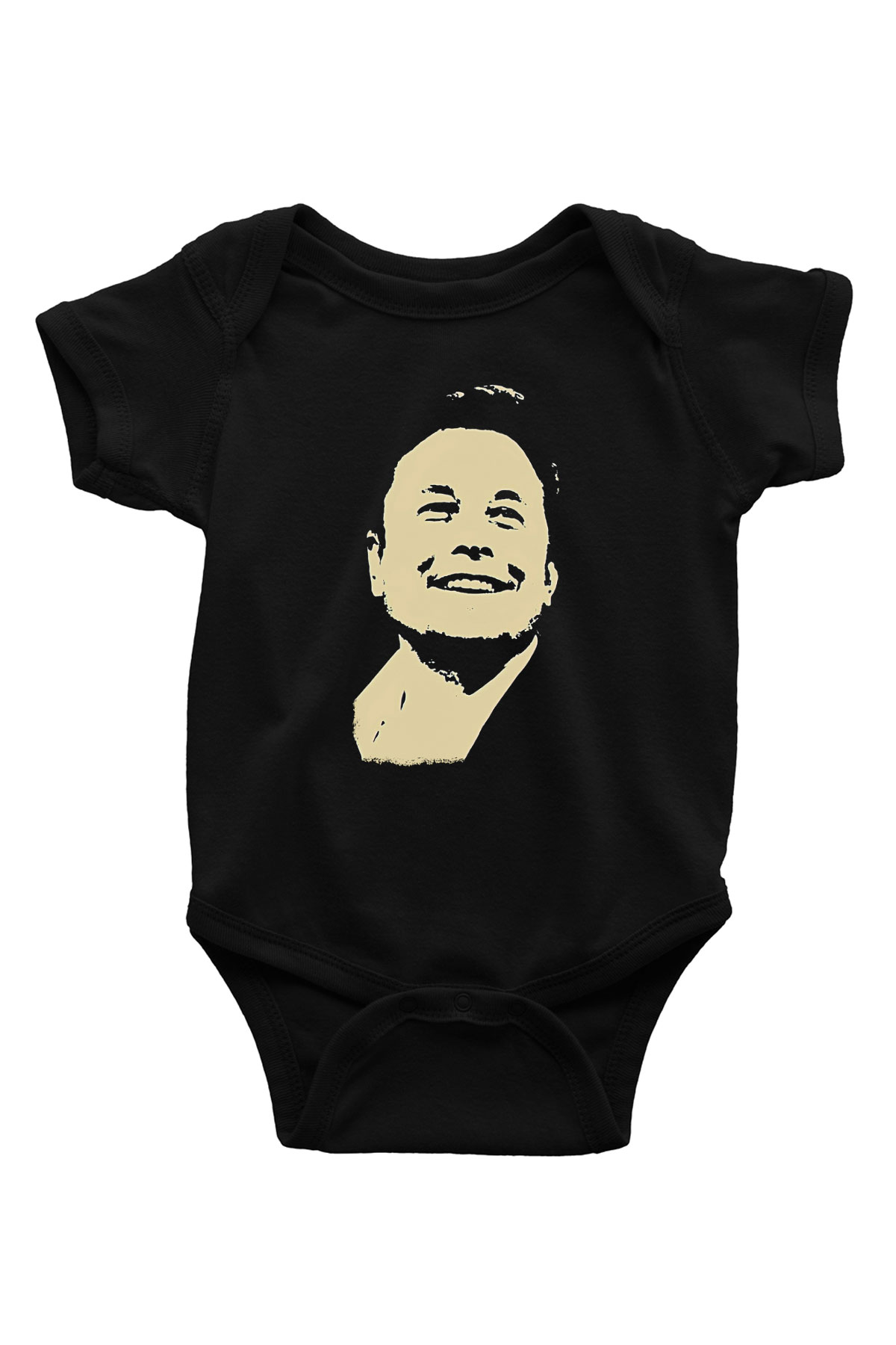Elon Musk Baskılı Unisex Siyah Bebek Body - Zıbın