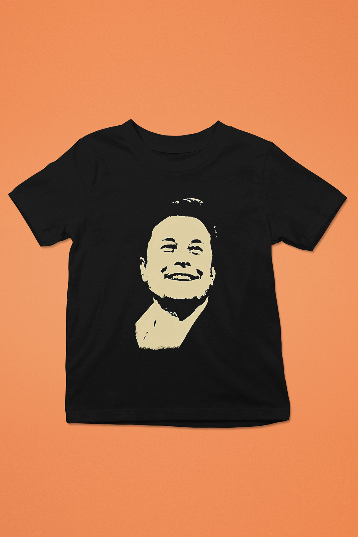 Elon Musk Baskılı Unisex Siyah Çocuk Tişört - Tshirt