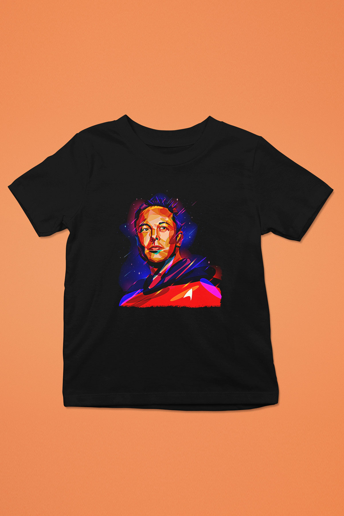 Elon Musk Baskılı Unisex Siyah Çocuk Tişört - Tshirt