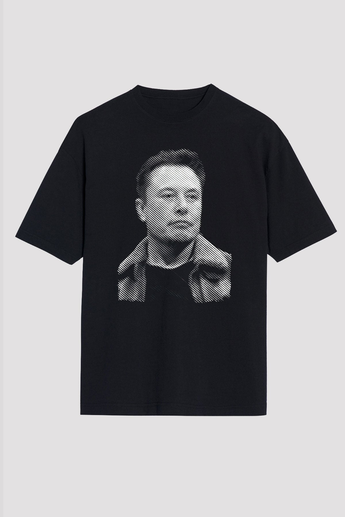 Elon Musk Baskılı Unisex Siyah Oversize Tişört - Tshirt