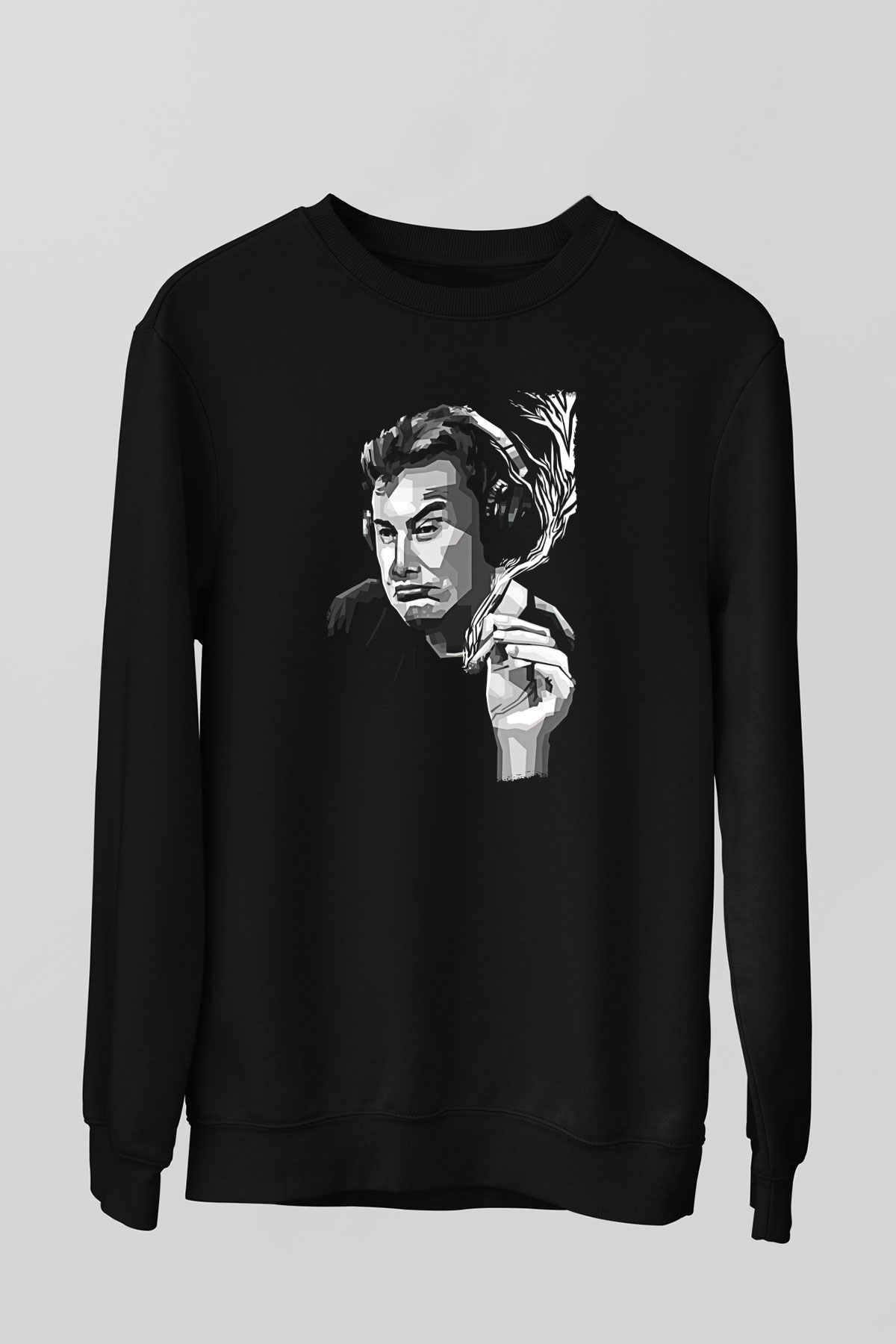 Elon Musk Baskılı Unisex Siyah Sweatshirt
