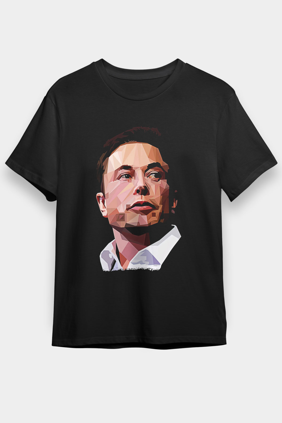 Elon Musk Baskılı Unisex Siyah Tişört - Tshirt
