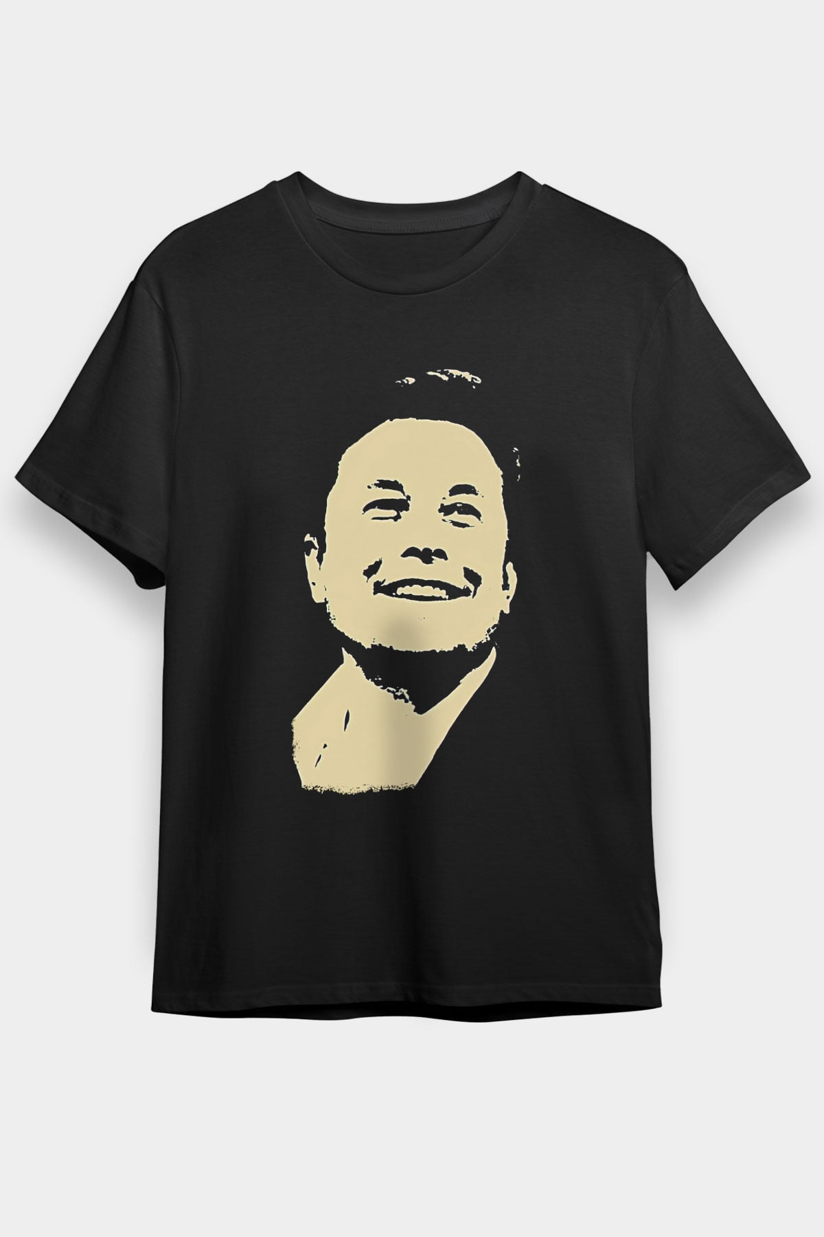 Elon Musk Baskılı Unisex Siyah Tişört - Tshirt