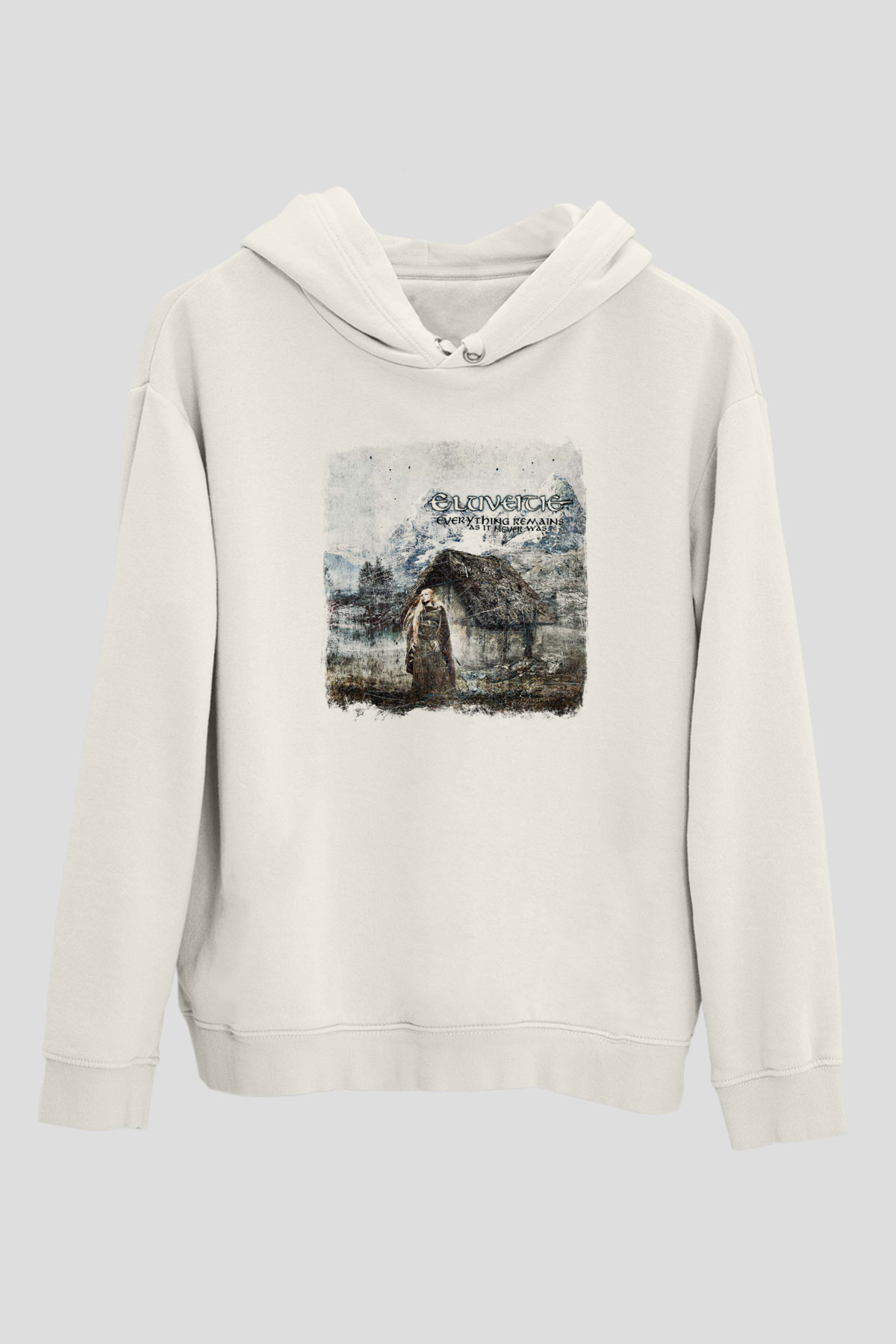 Eluveitie Baskılı Unisex Beyaz Hoodie