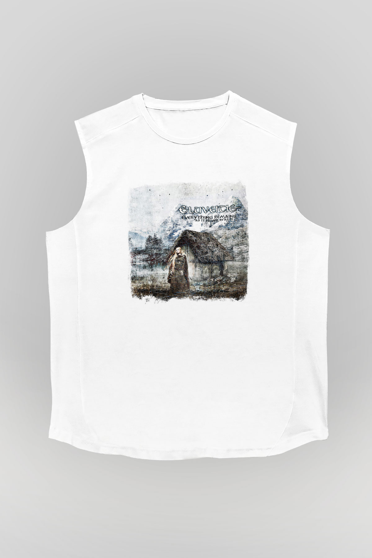 Eluveitie Baskılı Unisex Beyaz Kolsuz Tişört