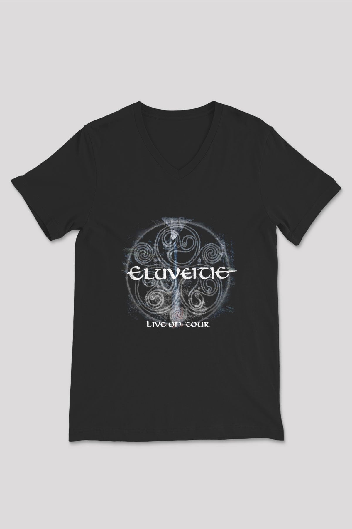Eluveitie Baskılı Unisex Siyah V Yaka Tişört