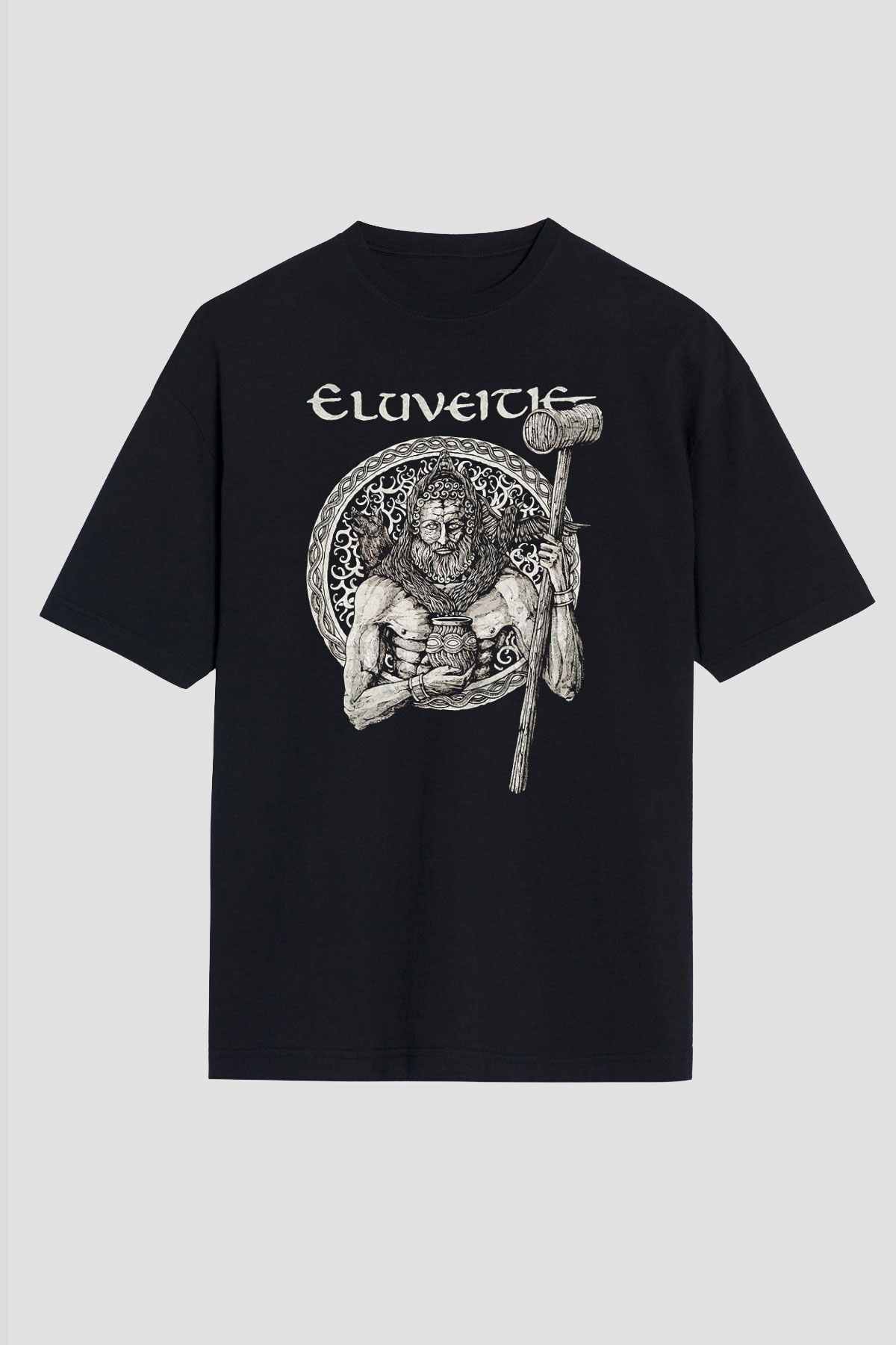 Eluveitie Siyah Unisex Oversize Tişört T-Shirt