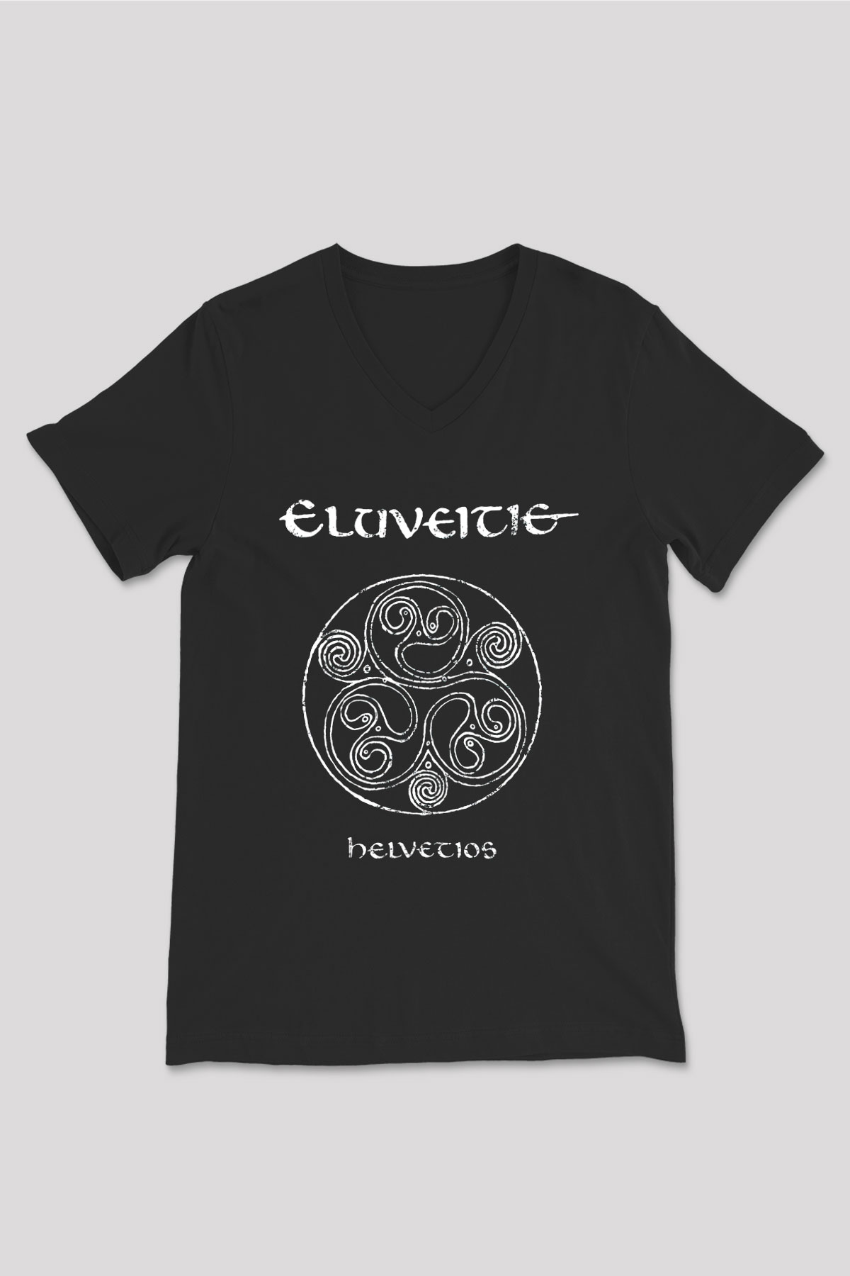 Eluveitie Siyah Unisex V Yaka Tişört T-Shirt