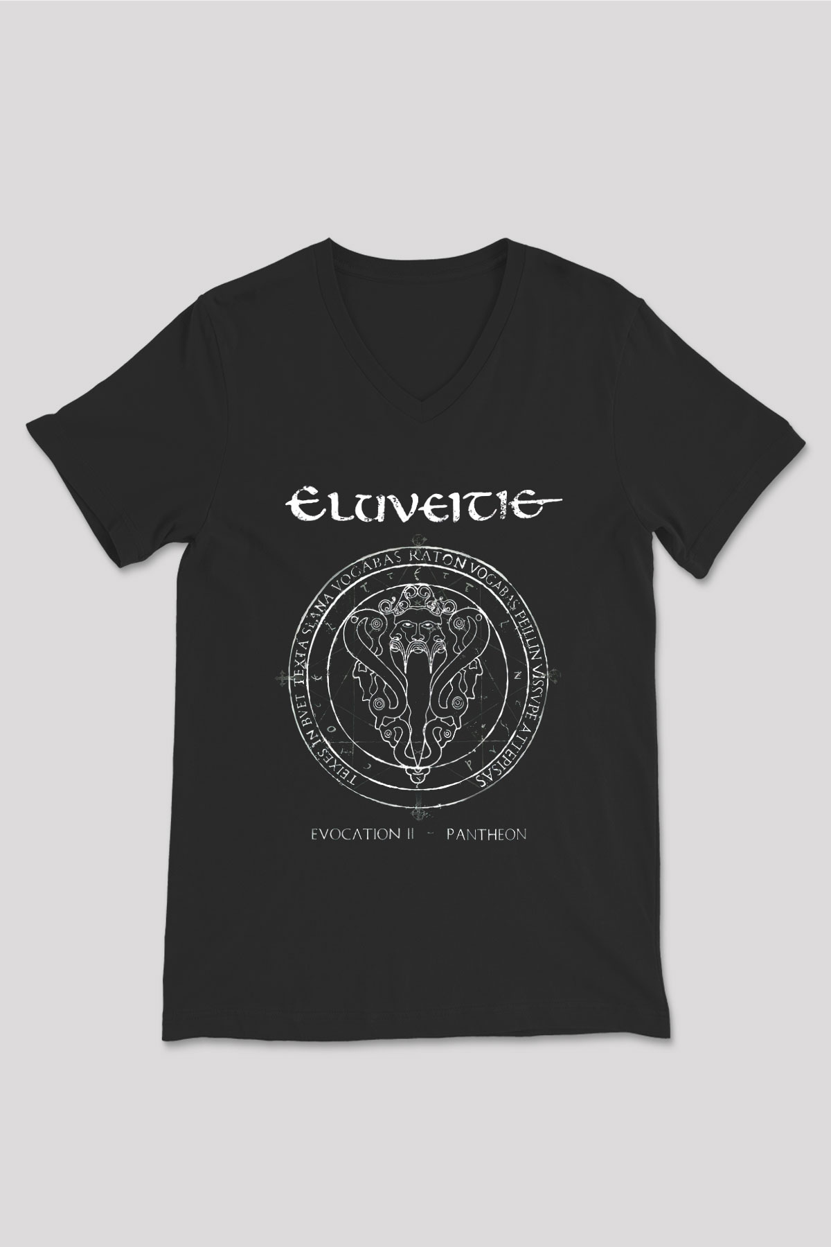 Eluveitie Siyah Unisex V Yaka Tişört T-Shirt