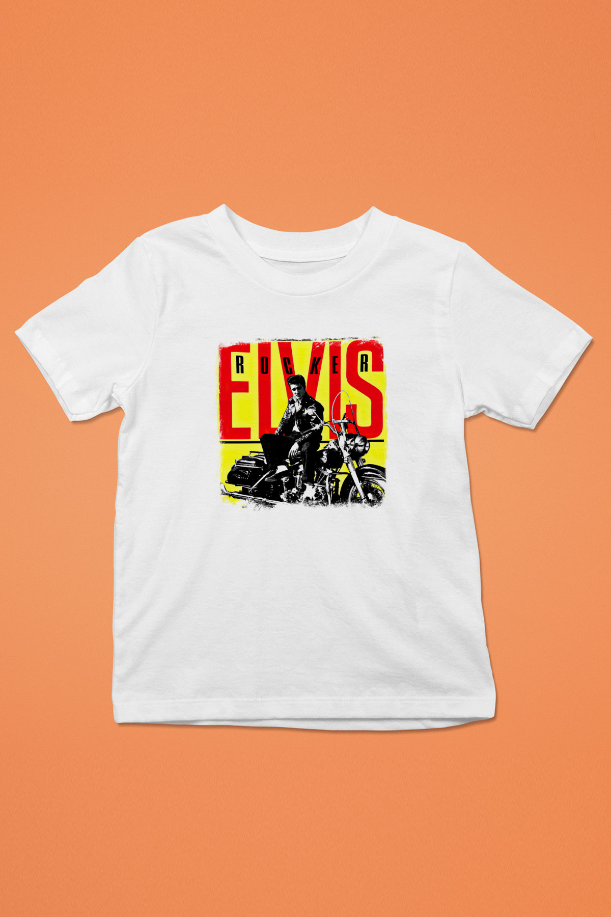 Elvis Presley Baskılı Unisex Beyaz Çocuk Tişört