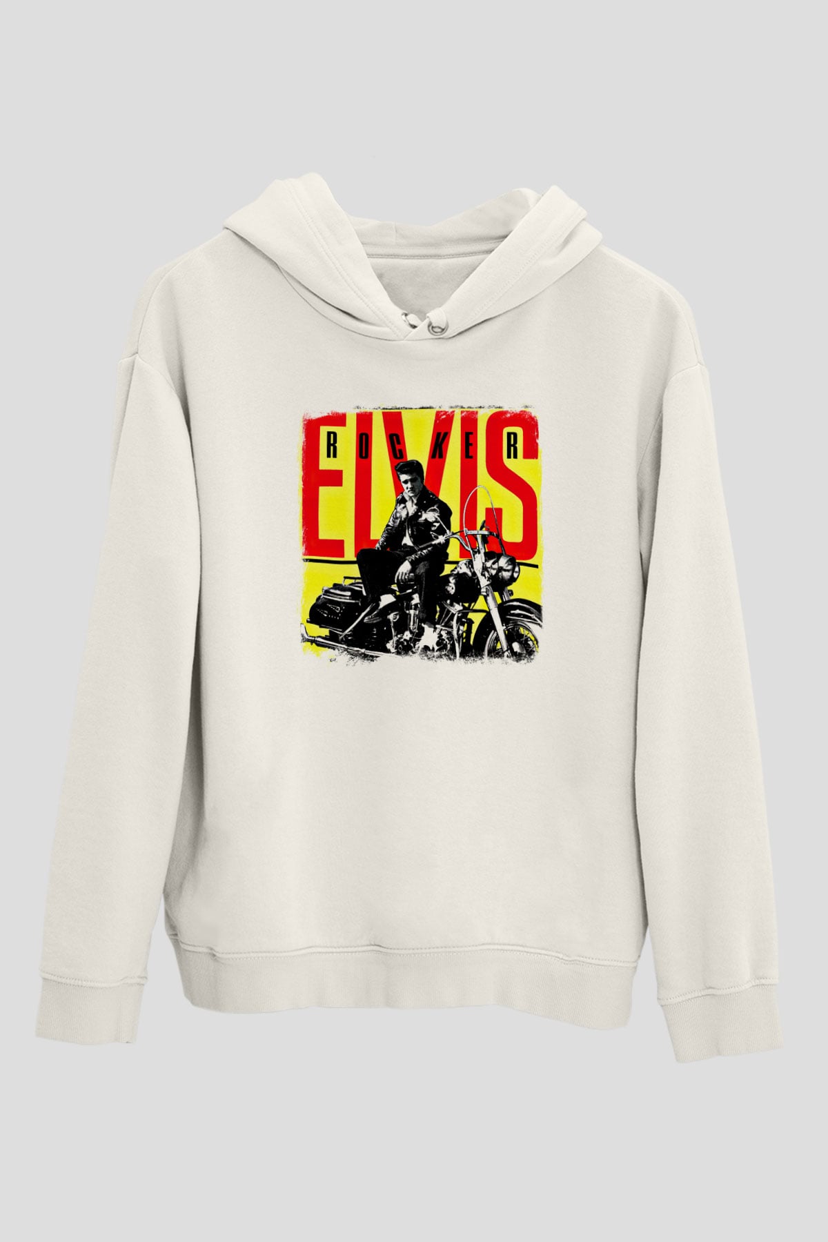 Elvis Presley Baskılı Unisex Beyaz Hoodie
