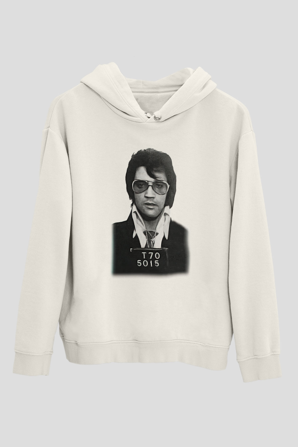 Elvis Presley Beyaz Unisex Kapşonlu Sweatshirt