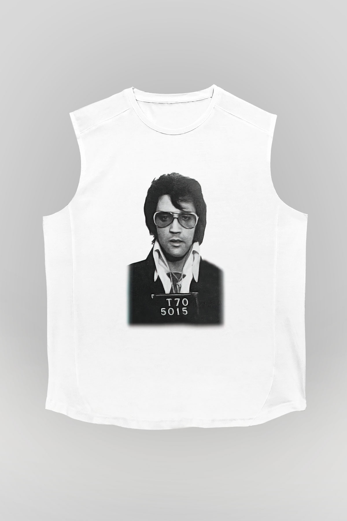 Elvis Presley Beyaz Unisex Kolsuz Tişört