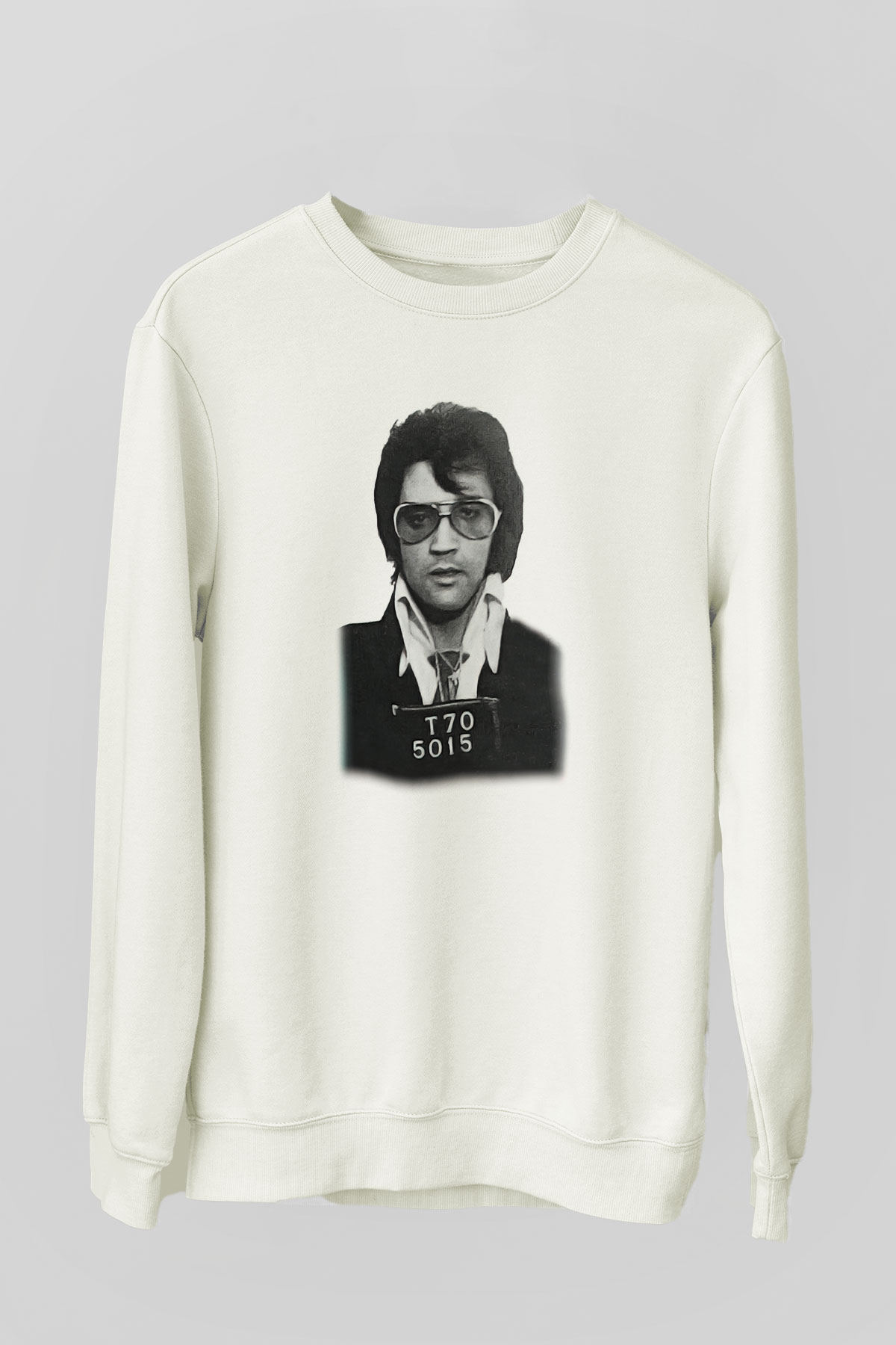 Elvis Presley Beyaz Unisex Sweatshirt